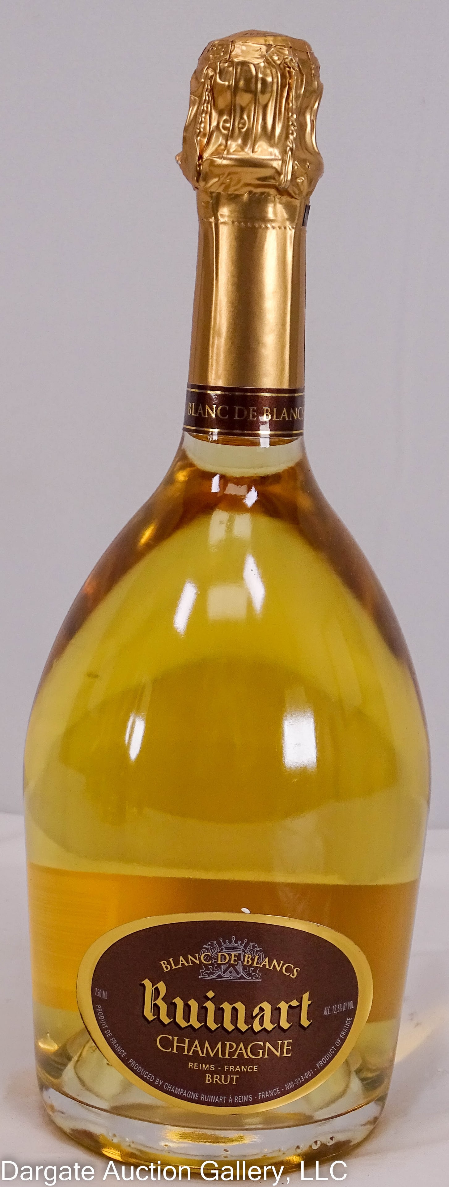 RUINART BLANC DE BLANCS BRUT CHAMPAGNE: 8 bottles Ruinart Blanc de Blancs Brut Champagne; lot contains 8 750ml bottles / Condition: Disclaimer: The wine offered in this auction is sold as a collectible item. While it may be drinkable, we ma