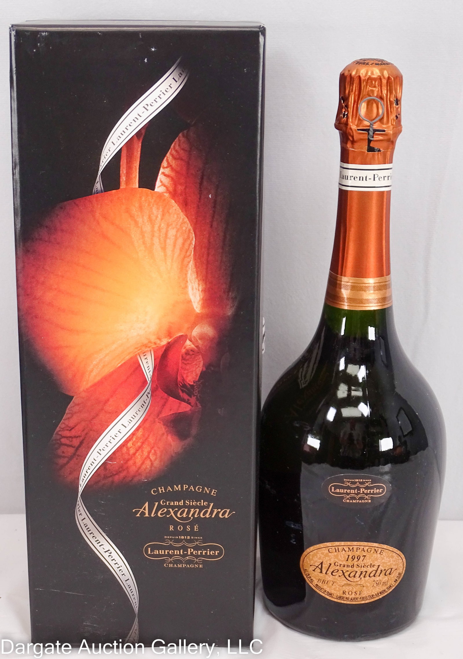 1997 LAURENT PERRIER ALEXANDRA ROSE CHAMPAGNE: 5 Bottles 1997 Laurent Perrier Alexandra Rose Champagne, includes original boxes; Lot containts 5 750ml bottles / Condition: Disclaimer: The wine offered in this auction is sold as a collectible item.
