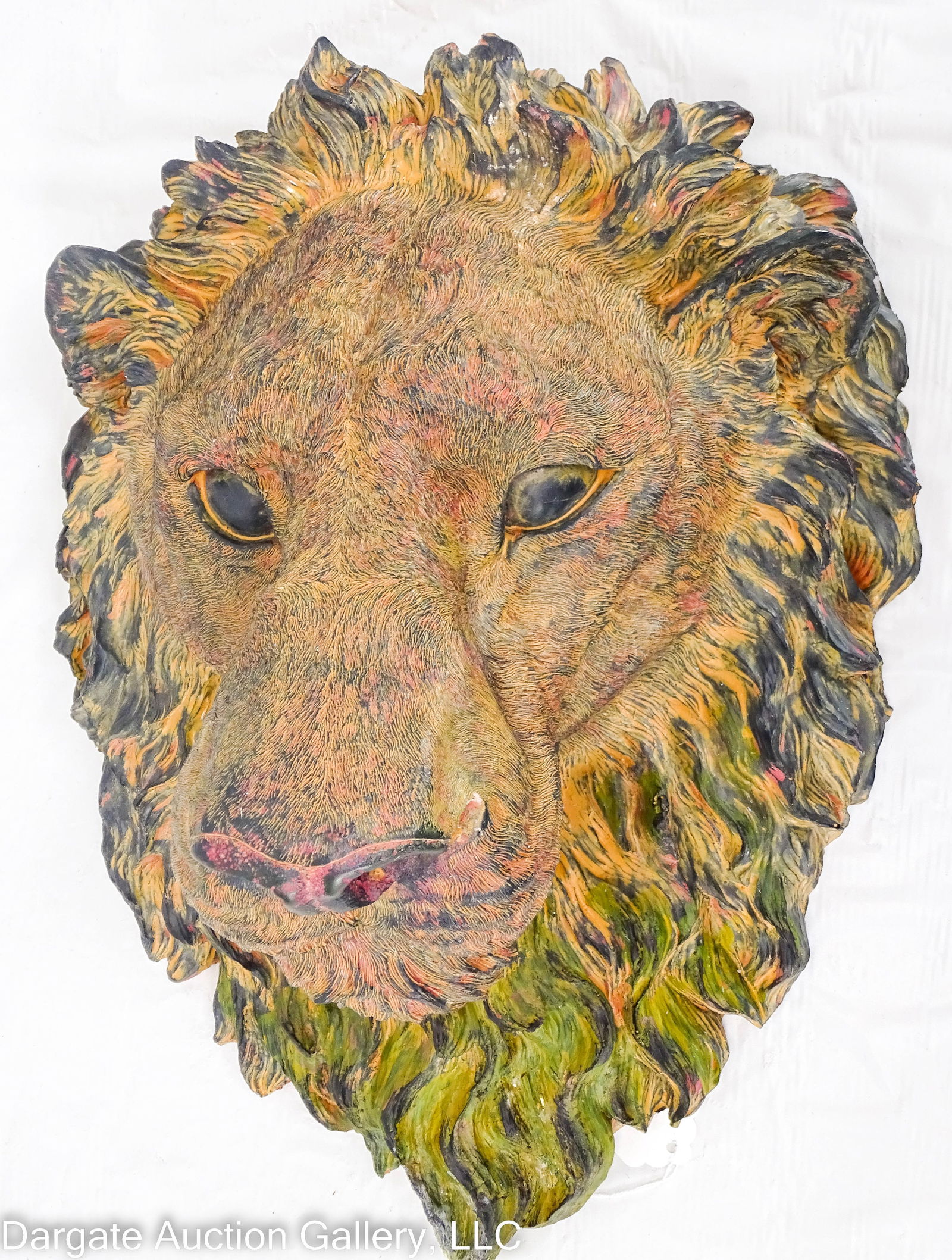 MODERN RESIN MOLDED AND CARVED LION HEAD (1 of 6)
