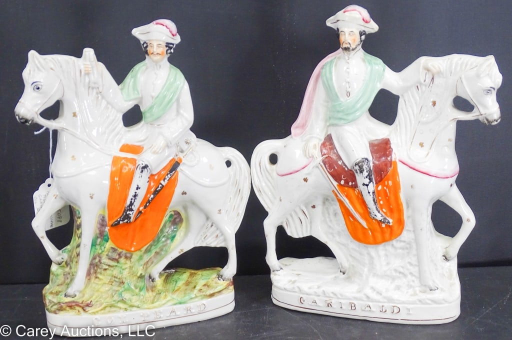 PAIR STAFFORDSHIRE FIGURES GARIBALDI & PEARD (1 of 5)