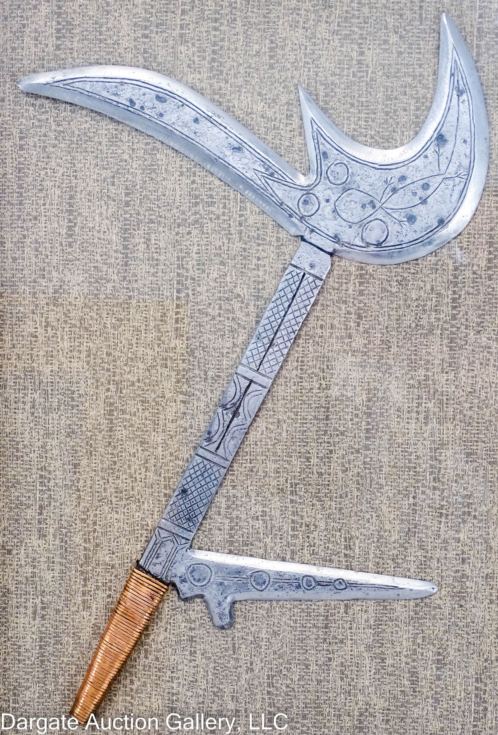 AFRICAN THROWING KNIFE ZANDE NGBAKA ENGRAVED (1 of 6)