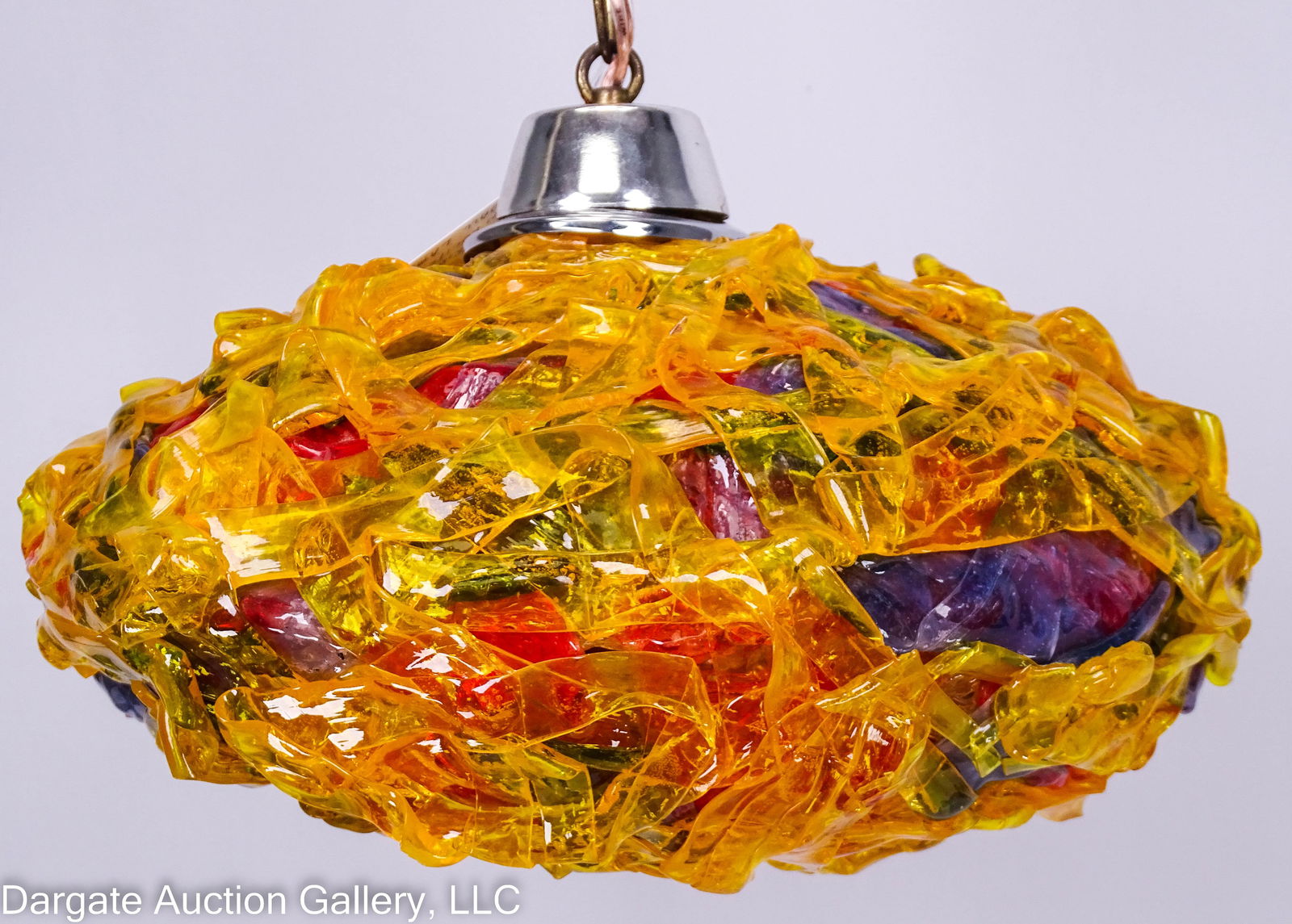 MULTI-COLOR MCM RIBBON SPUN LUCITE WALL LAMP (1 of 7)