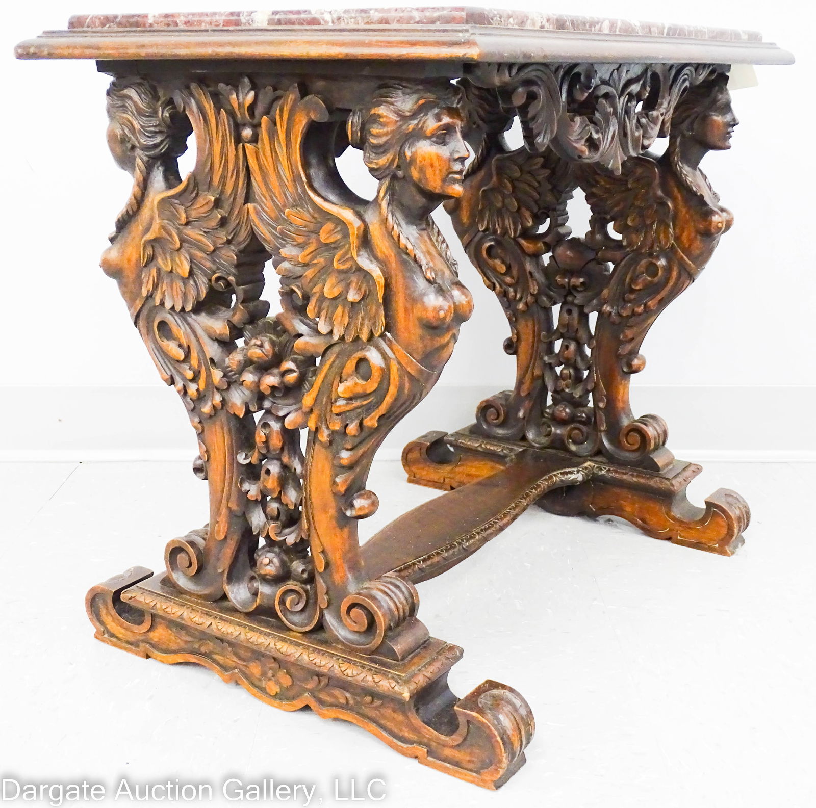 WALNUT VICTORIAN MARBLE TOP TABLE (1 of 7)