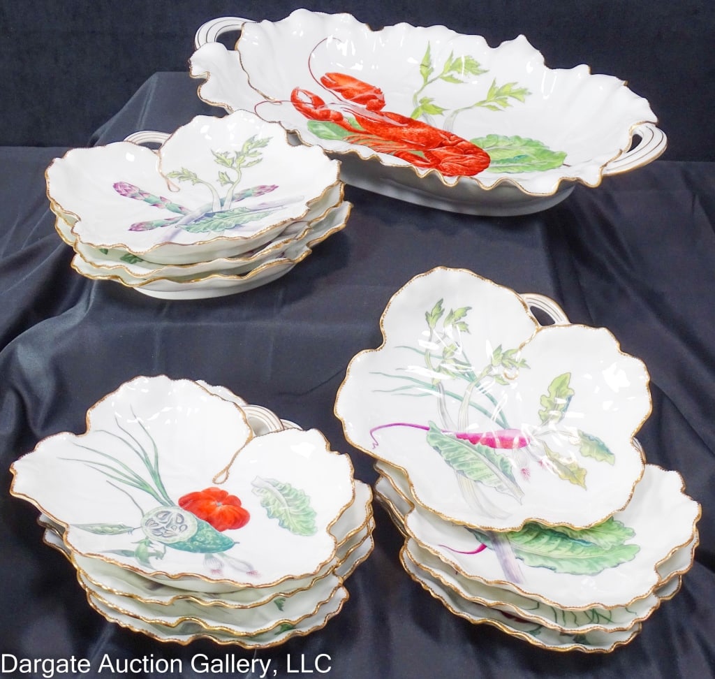 LIMOGES HAVILAND HAND PAINTED LOBSTER SET (1 of 15)