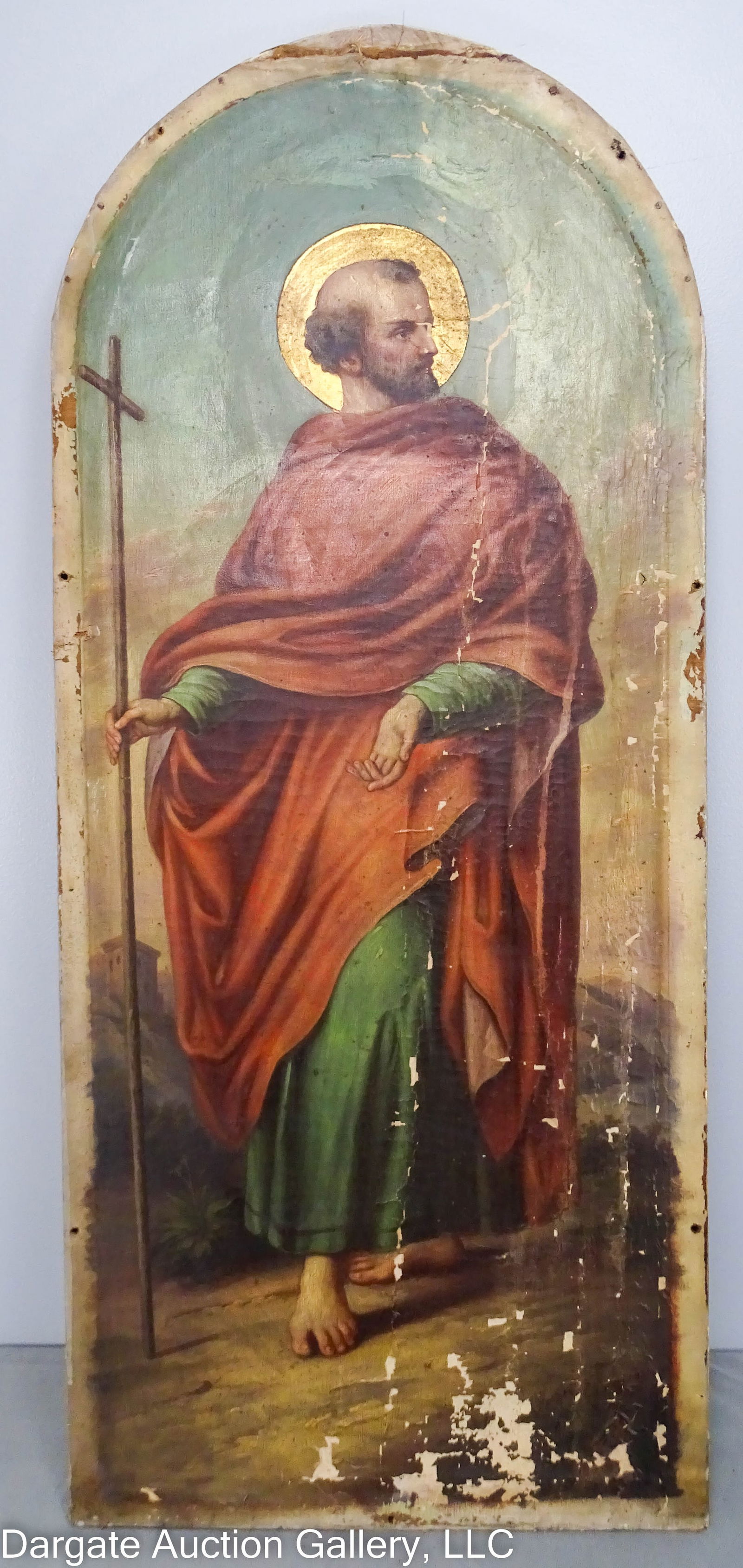 19th C OIL ON CANVAS APOSTLE JOHN THE EVANGELIST (1 of 7)