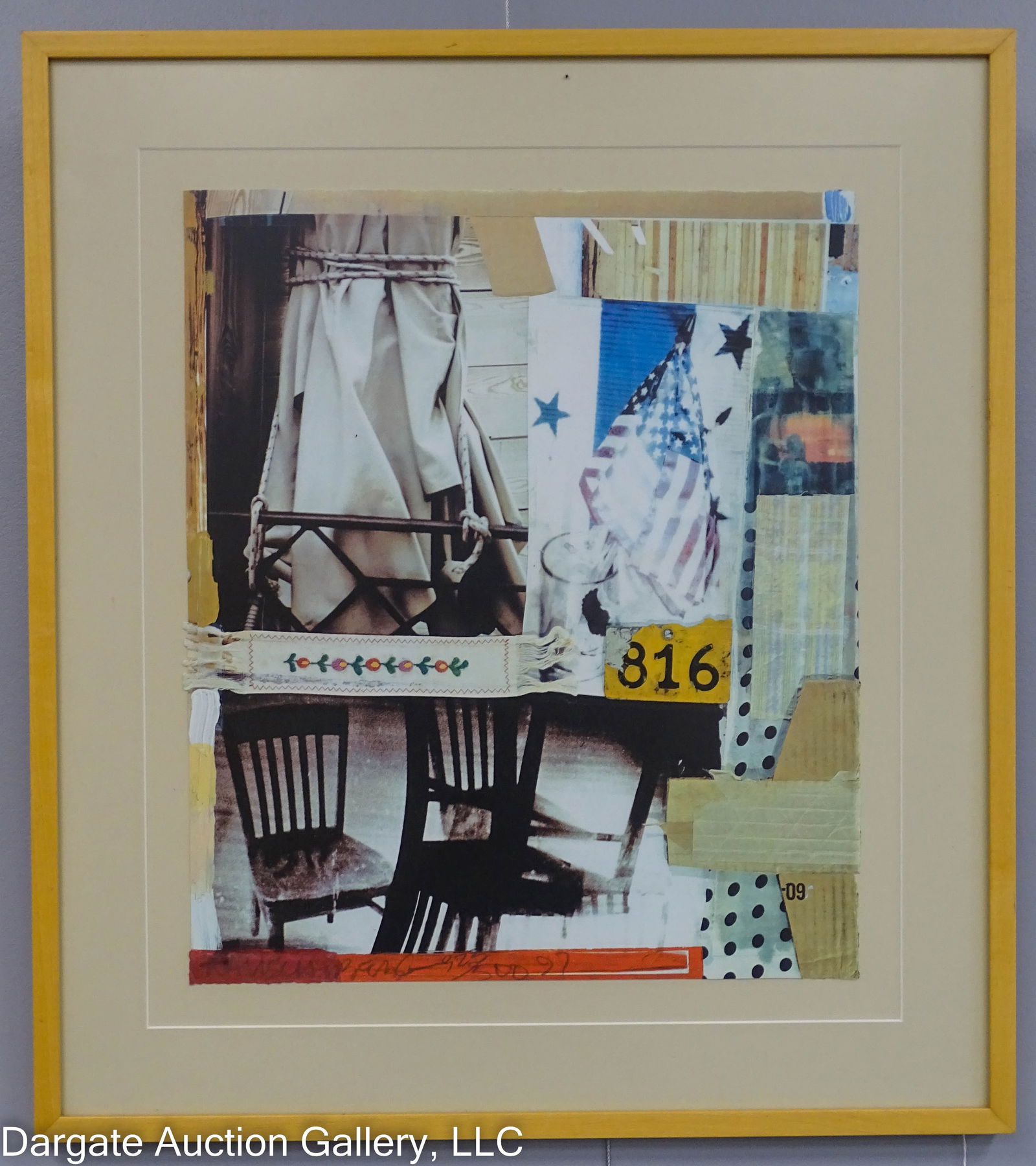 RAUSCHENBERG 1997 TAG SCREENPRINT LITHOGRAPH: Robert Rauschenberg (American, 1925-2008) 1997 Screenprint offset lithograph with embossing on wove paper Titled "Tag" . American post-war abstract pop art. Signed, numbered and dated lower left: "Rau