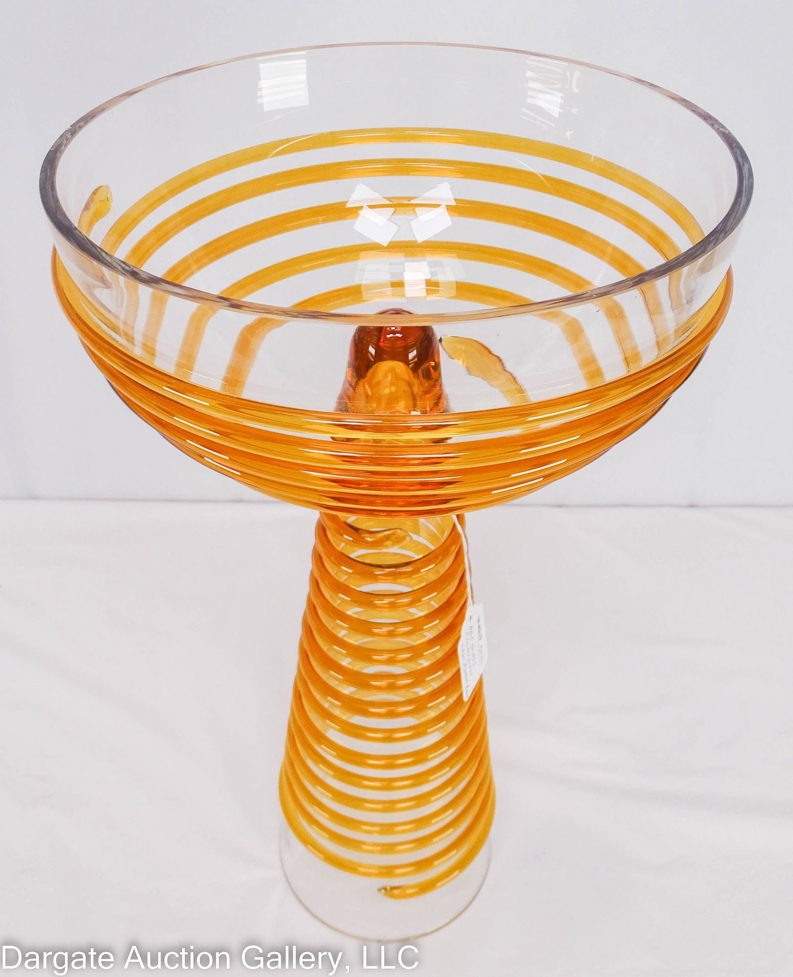 LARGE BLENKO STYLE CLEAR/AMBER CENTERPIECE (1 of 5)