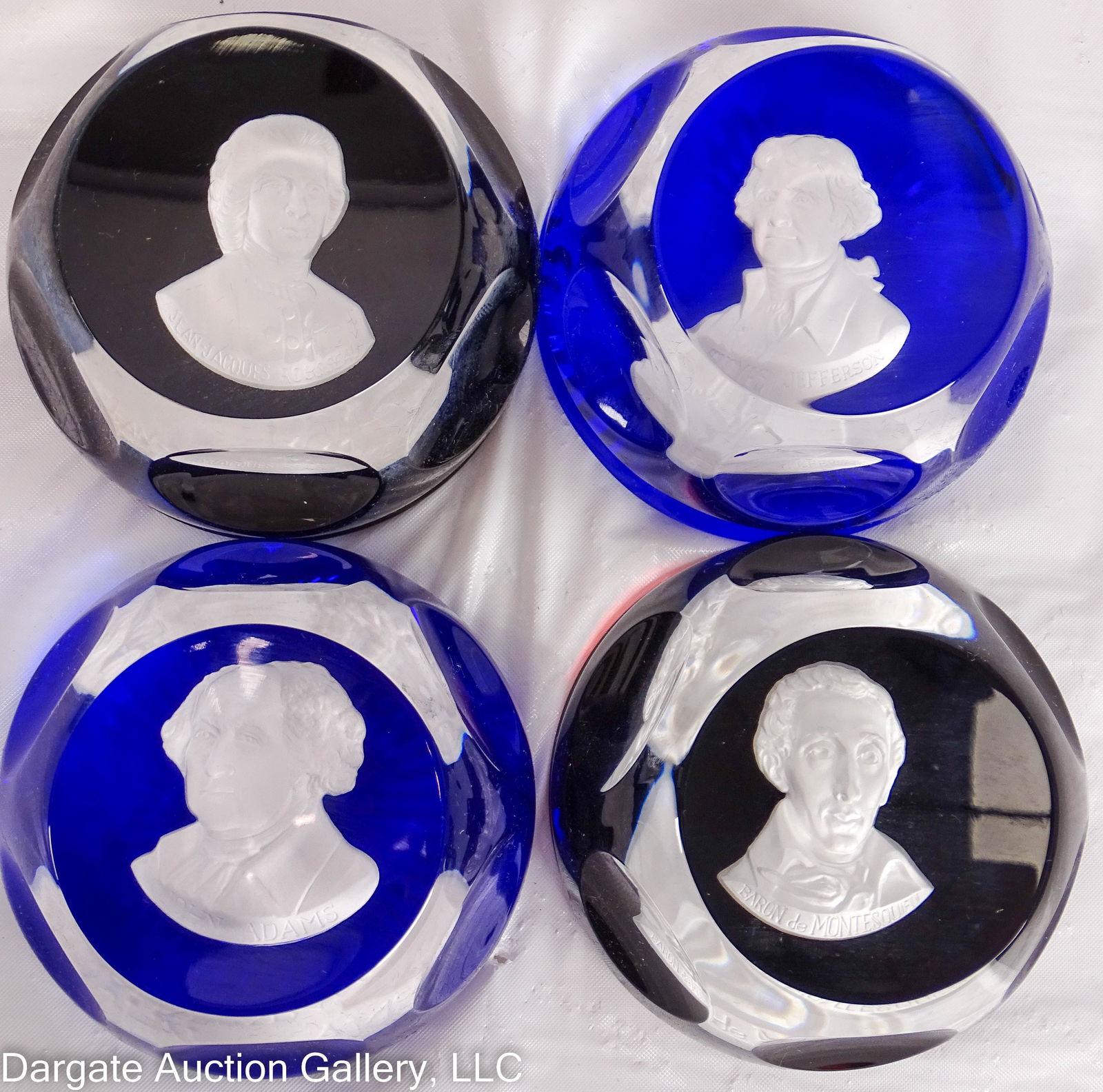4 BACCARAT SULFIDE CAMEOS IN CRYSTAL PAPERWEIGHTS (1 of 5)