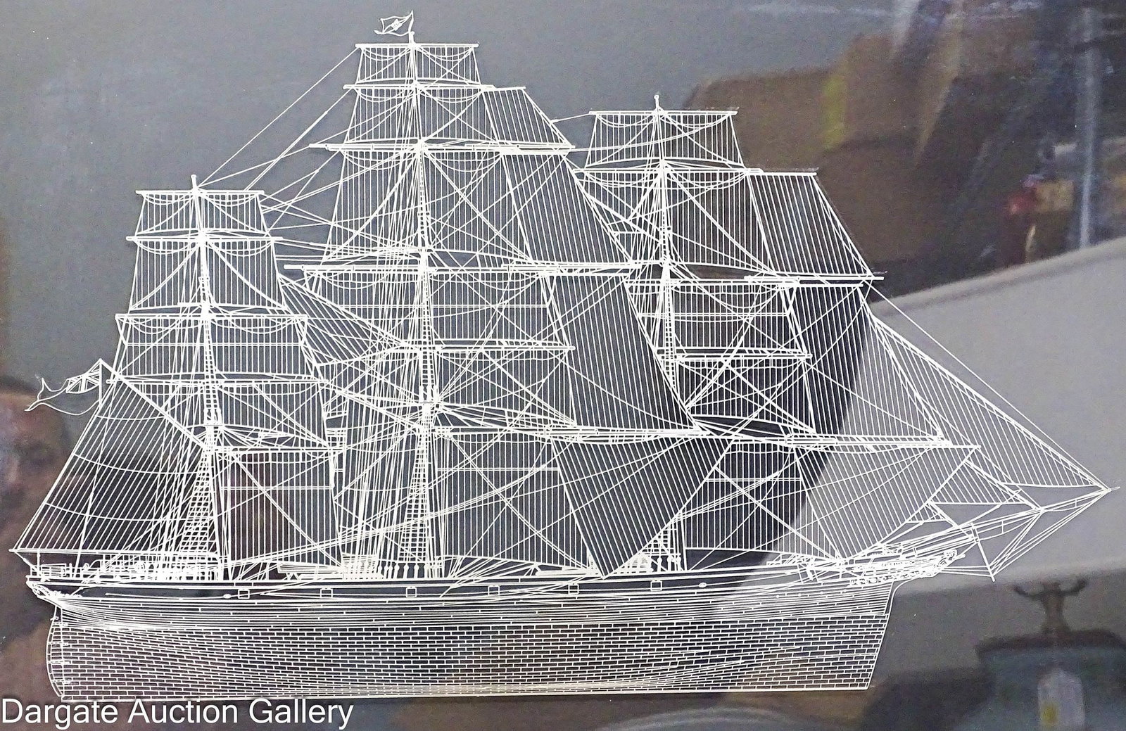 STERLING CUTTY SARK CLIPPER SHIP FRAMED SHILHOUETTE (1 of 7)
