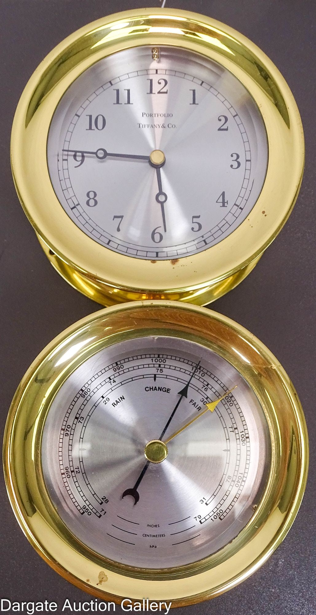 TIFFANY & CO PORTFOLIO QUARTZ BRASS SHIPS CLOCK (1 of 6)