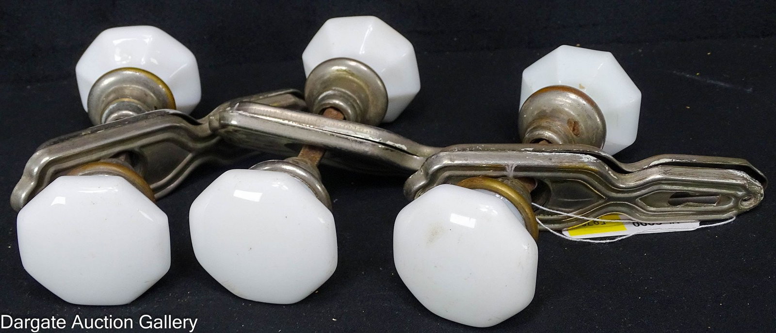 (3) SETS 1920S MILK GLASS DOOR KNOBS ART DECO (1 of 3)