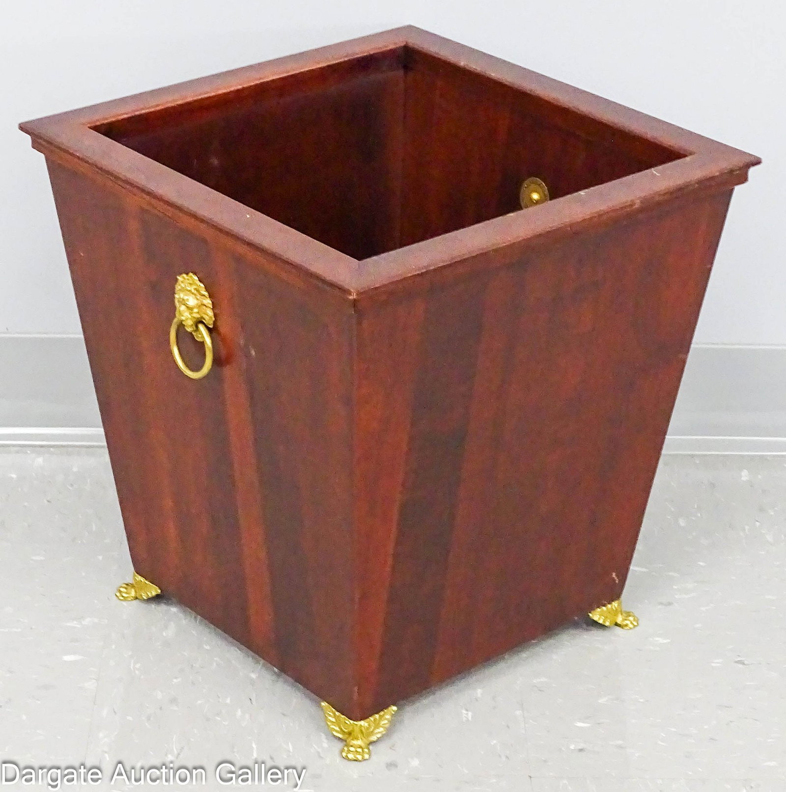 CONTEMPORARY REGENCY STYLE MAHOGANY WASTE BASKET (1 of 7)