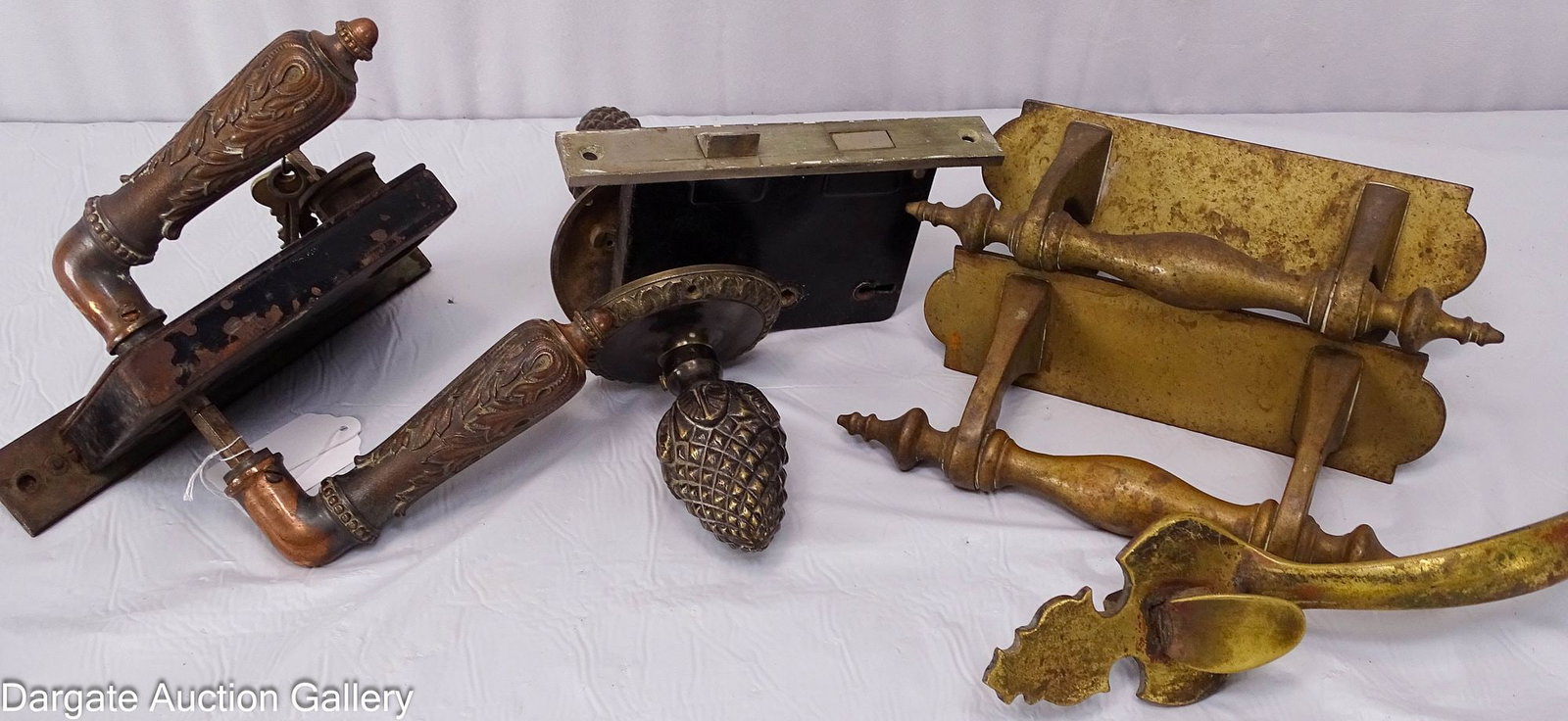 (5) ASSORTED BRASS LOCK SETS AND PULLS (1 of 10)