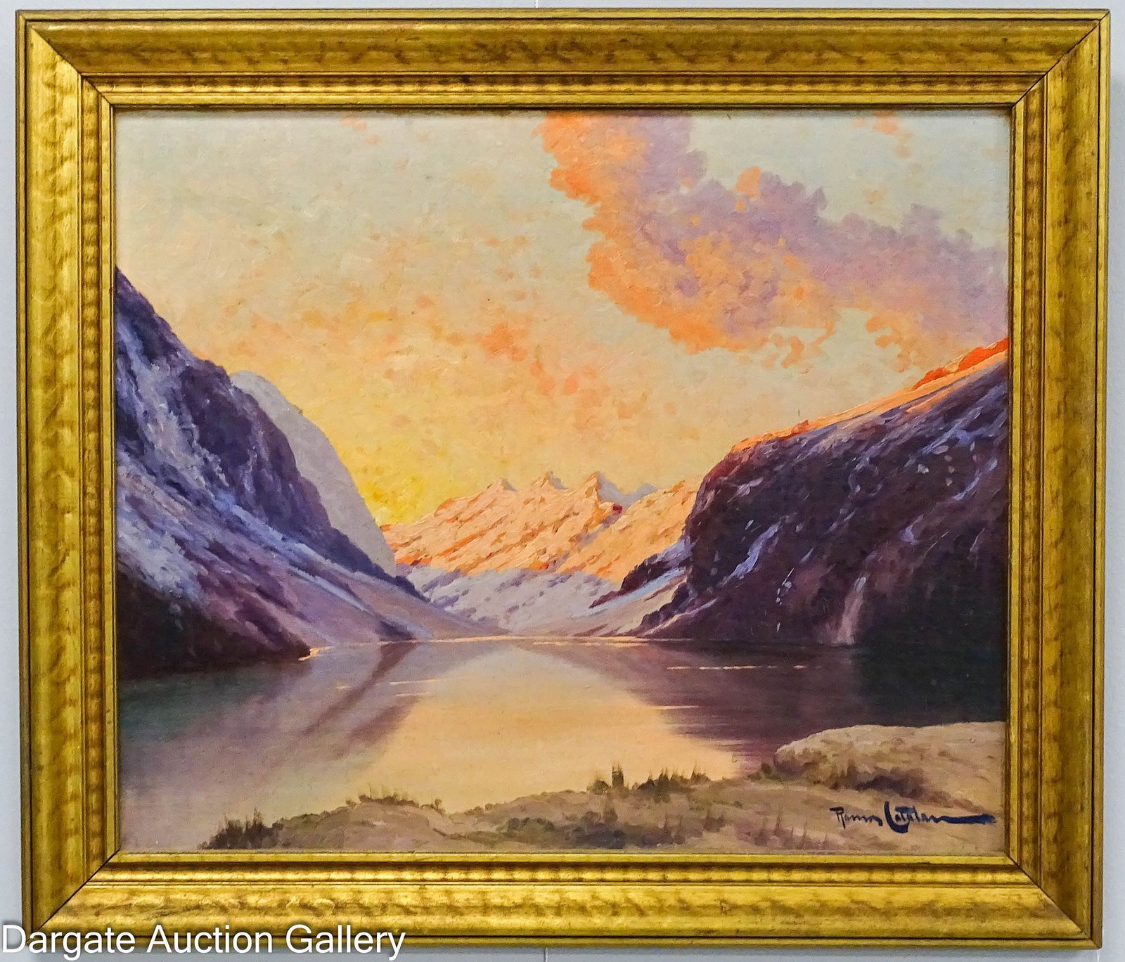 BENITO RAMOS CATALAN OIL ON BOARD MOUNTAIN LANDSCAPE (1 of 4)