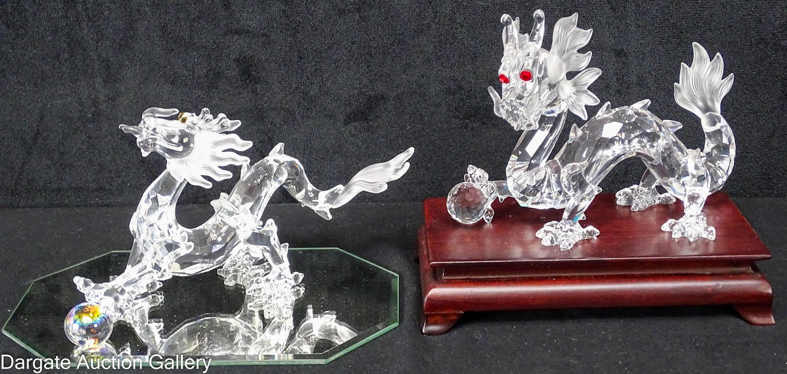 (2) SWAROVSKI CRYSTAL DRAGON FIGURES (1 of 3)