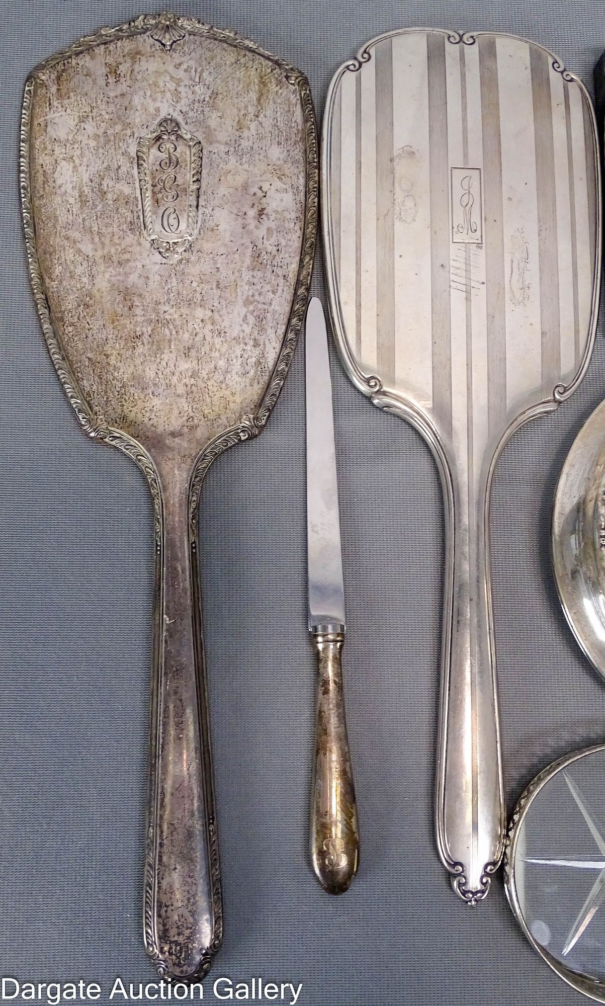 (7) ASSORTED WEIGHTED STERLING TABLE VANITY ITEMS - 2