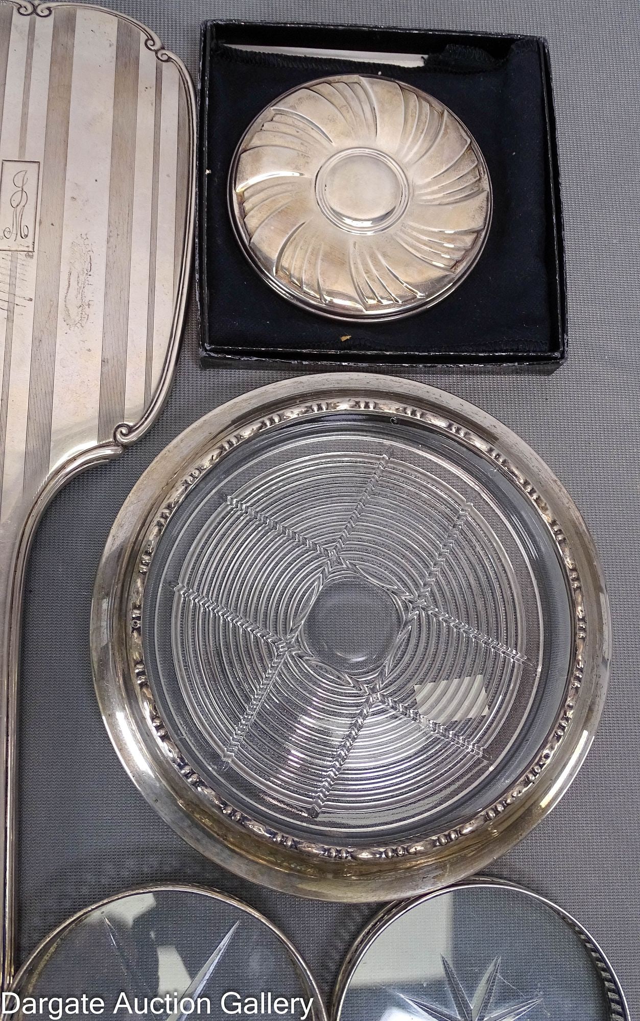 (7) ASSORTED WEIGHTED STERLING TABLE VANITY ITEMS - 3