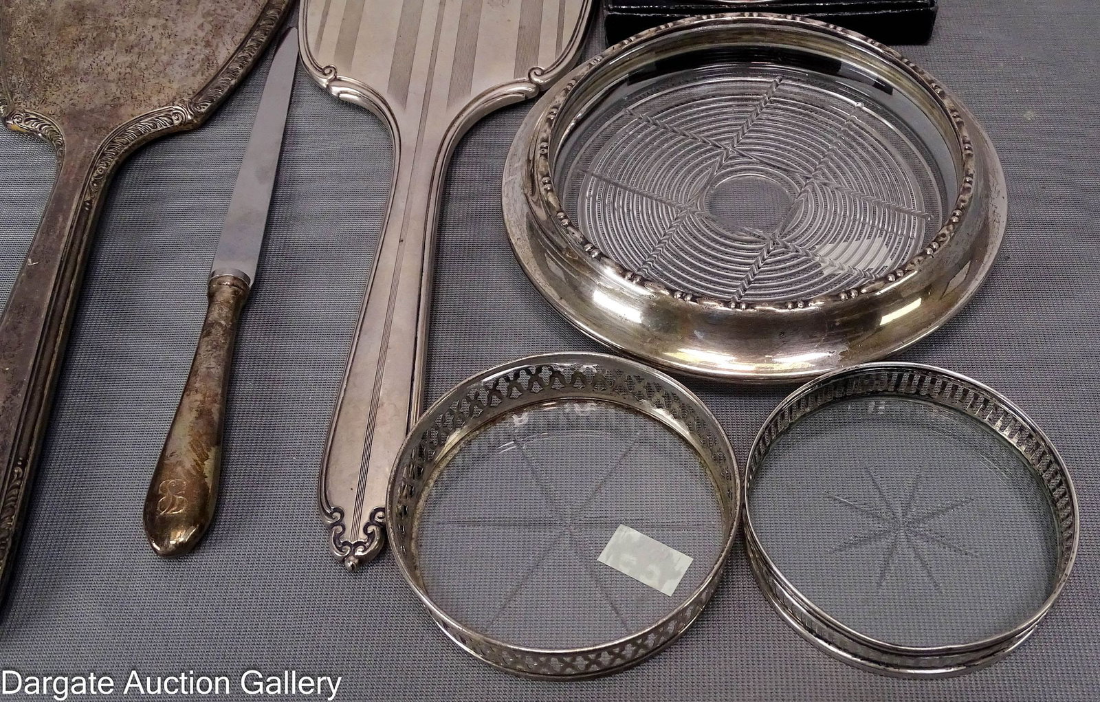 (7) ASSORTED WEIGHTED STERLING TABLE VANITY ITEMS - 4