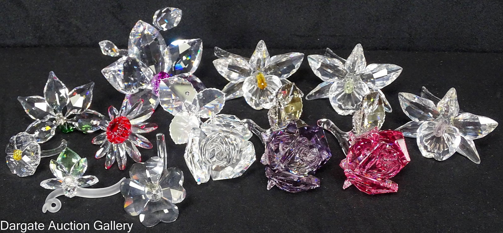 12 SWAROVSKI CRYSTAL FLOWERS incl ROSES AND ORCHIDS (1 of 5)
