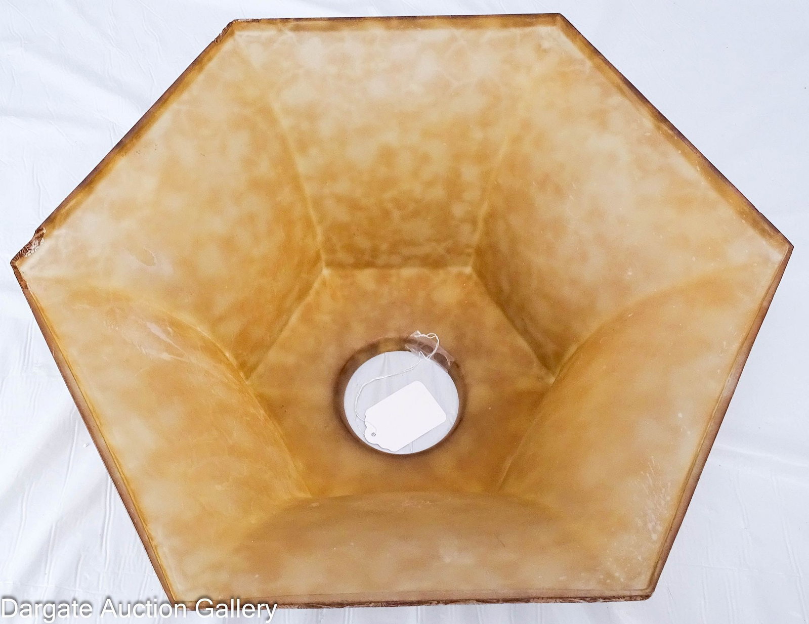 STEUBEN ATTRIBUTED HEXAGONAL GLASS TORCHIERE SHADE - 4