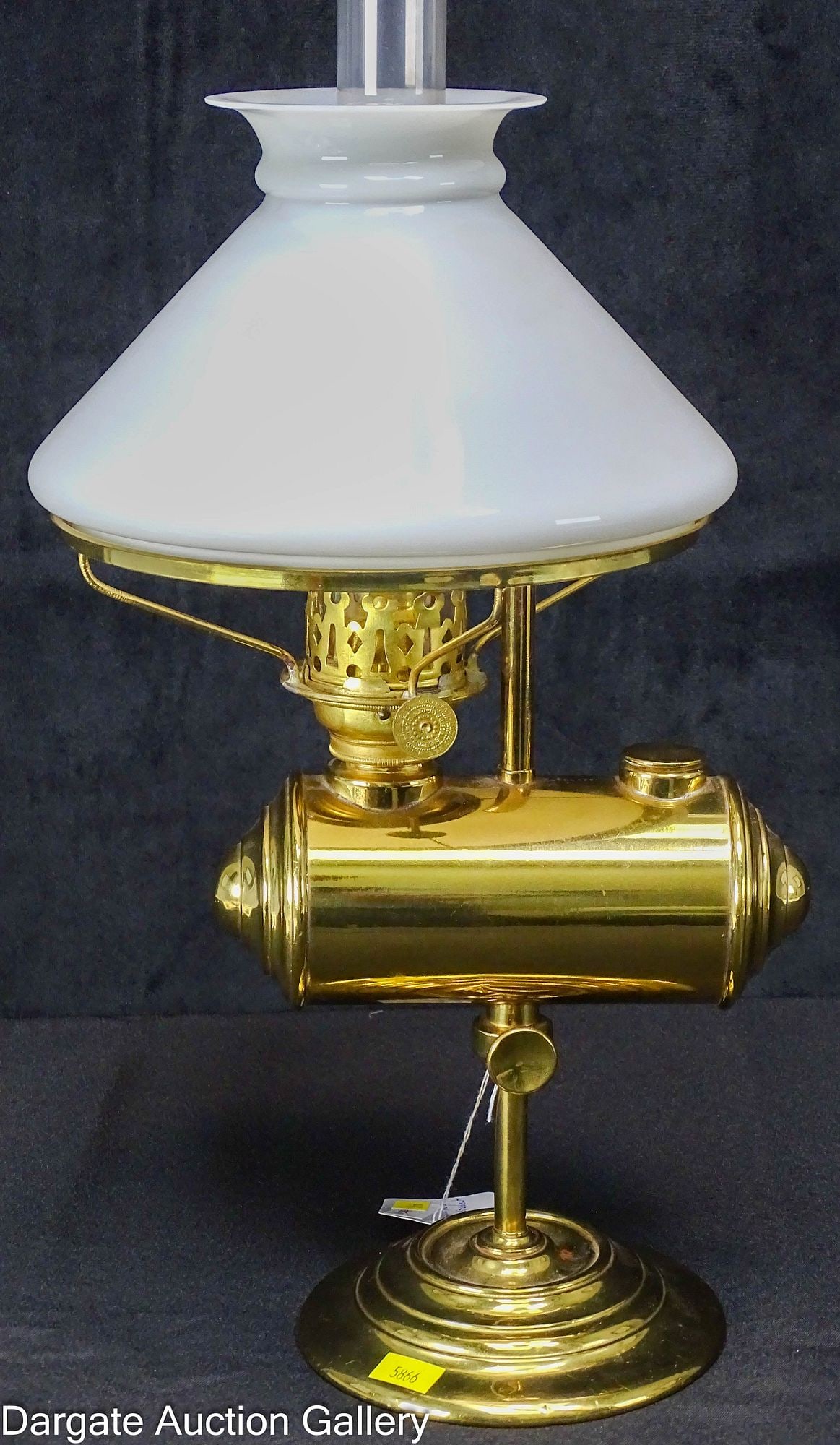 LINCOLN LOG STYLE BRASS STUDENT LAMP (1 of 9)
