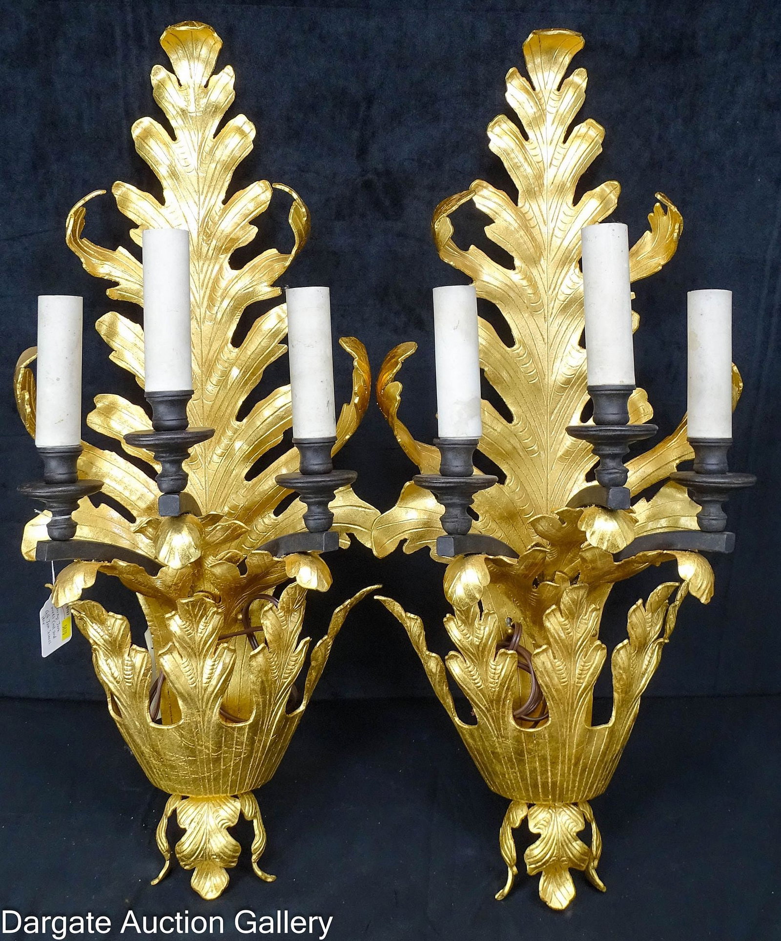 CAST & GILT IRON WALL SCONCES MURRAYS IRON WORKS (1 of 6)