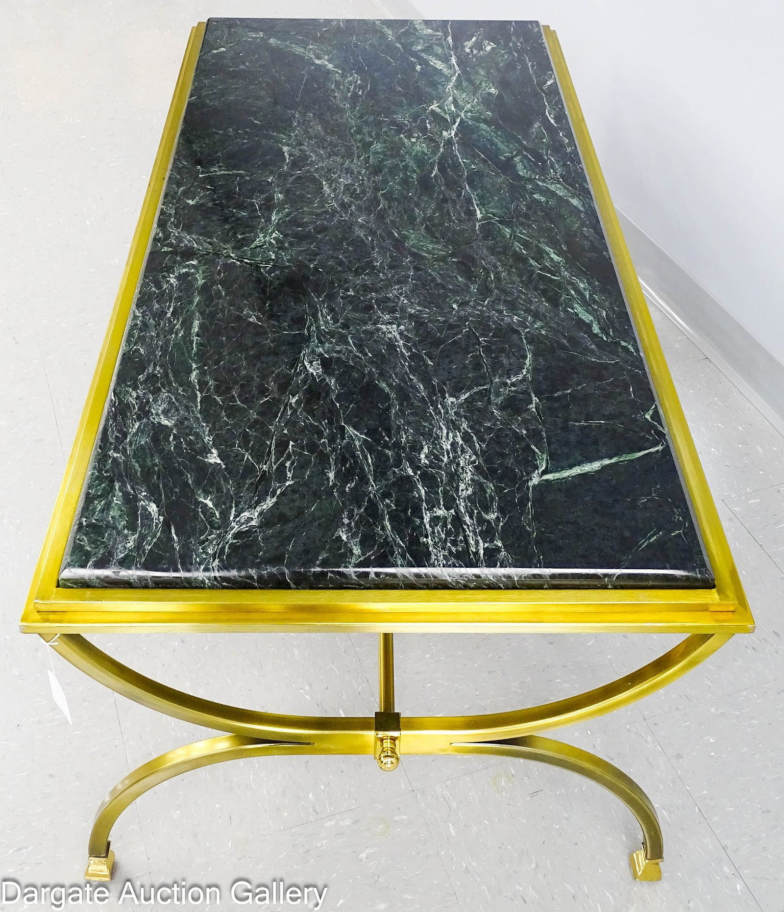 HOLLYWOOD REGENCY BRASS AND MARBLE COFFEE TABLE (1 of 5)