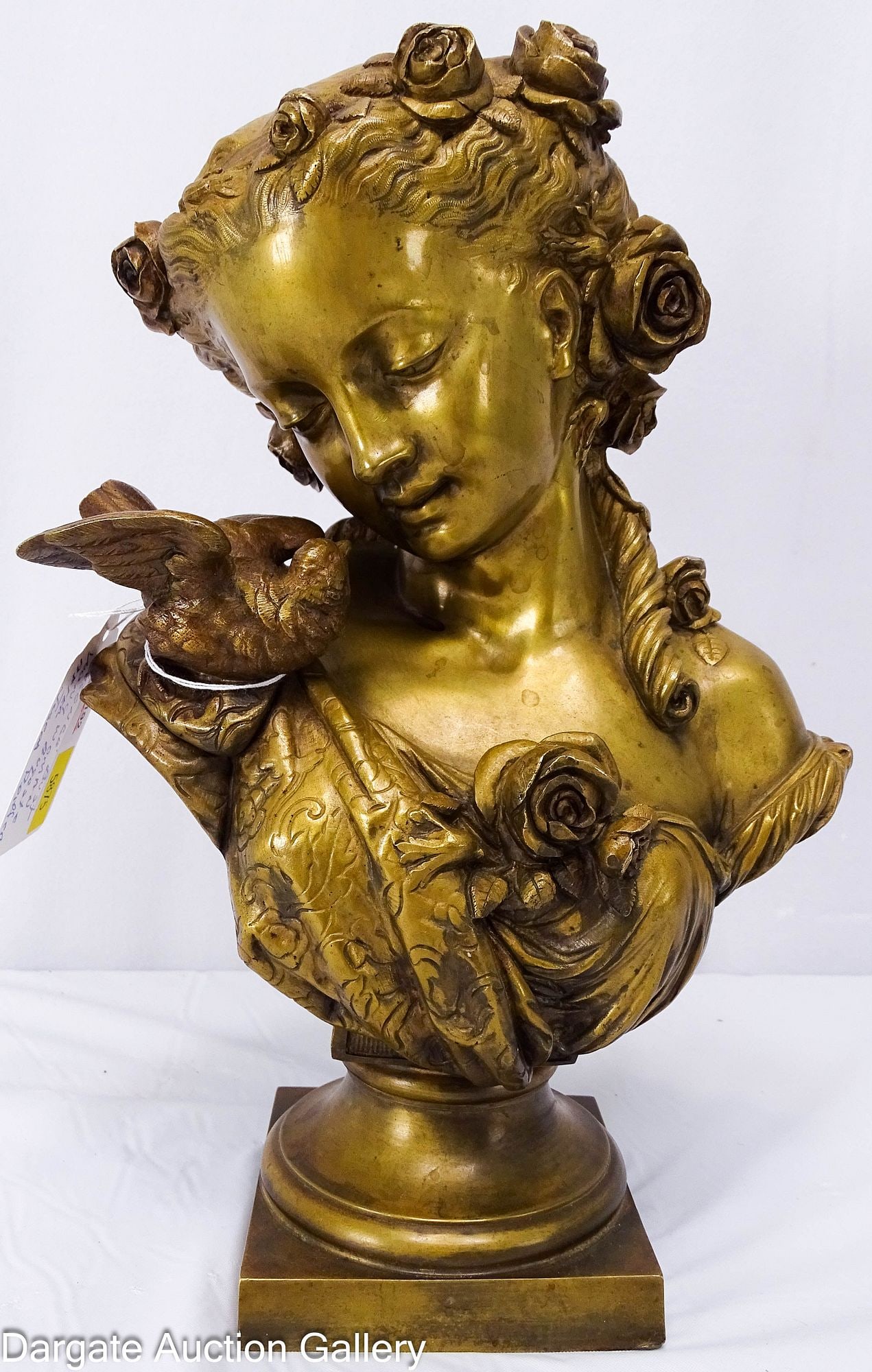 BRONZE BUST OF A YOUNG WOMAN AFTER AUGUSTE JOSEPH PEIFFER (1832-1886) (1 of 7)