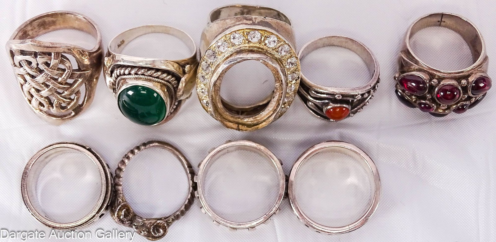 (9) ASSORTED STERLING RINGS - 7