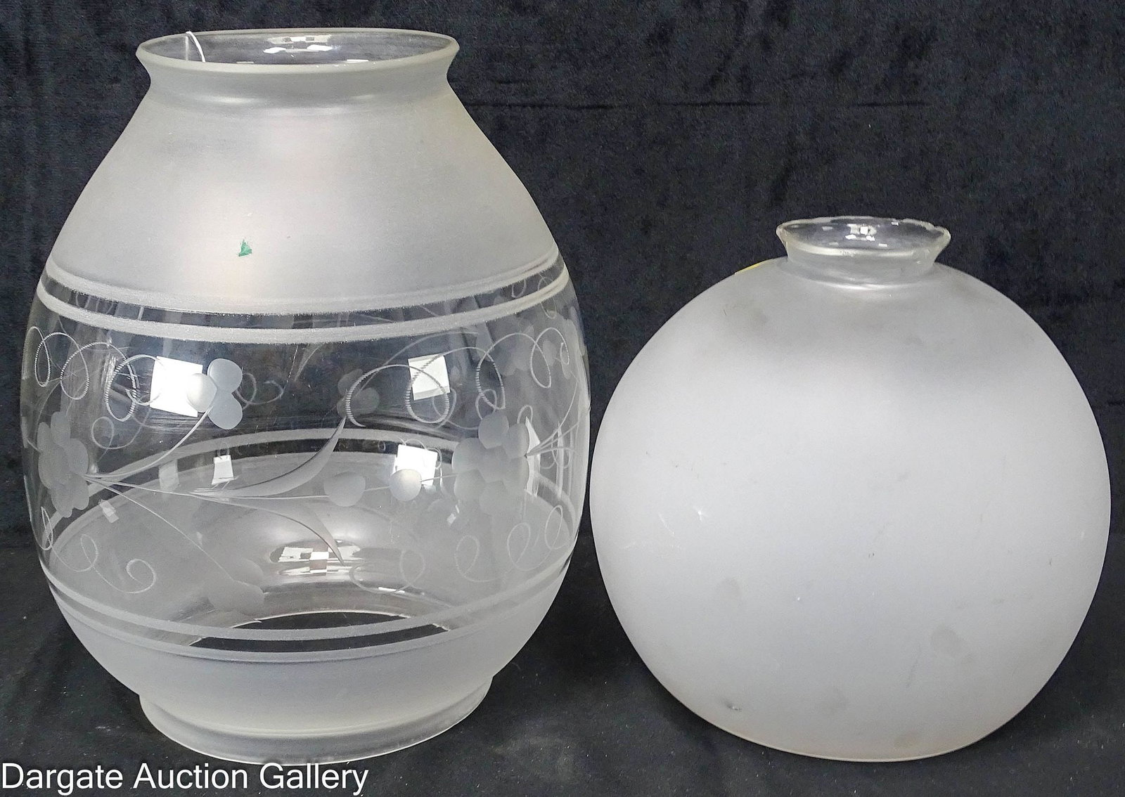 (2) ASTRAL BALL SHADES with FROSTED and ETCHED GLASS (1 of 8)