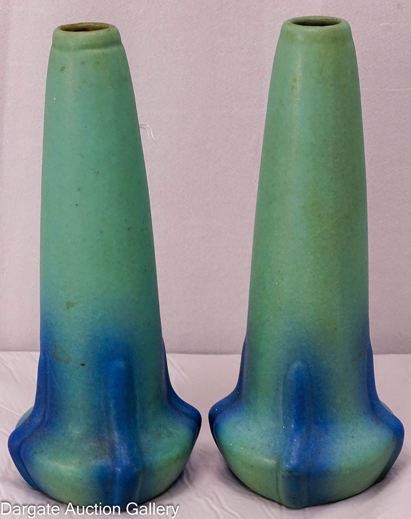 PAIR VAN BRIGGLE ART POTTERY VASES (1 of 6)