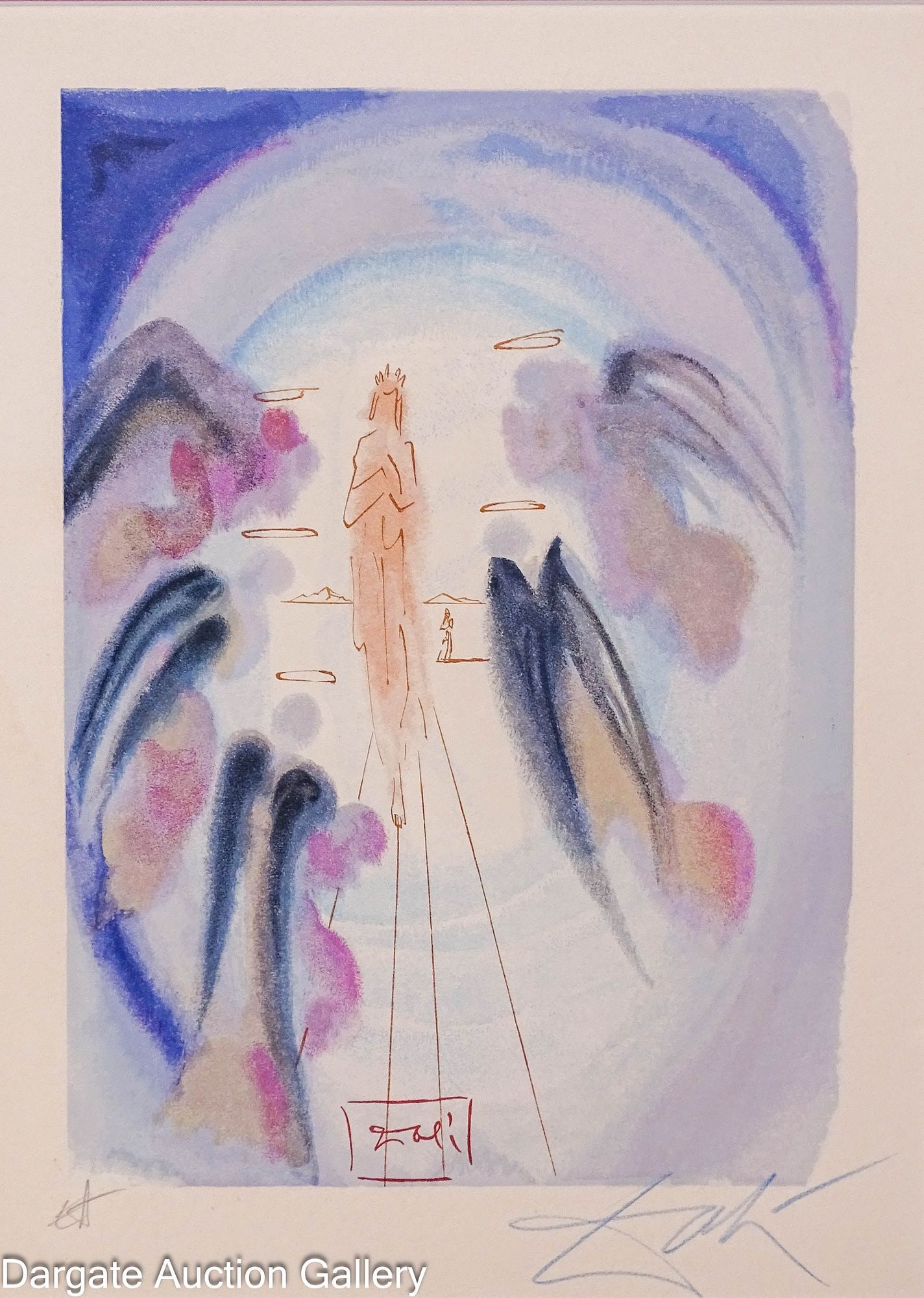 SALVADOR DALI THE JOY OF THE BLESSED COLOR WOOD ENGRAVING (1 of 5)