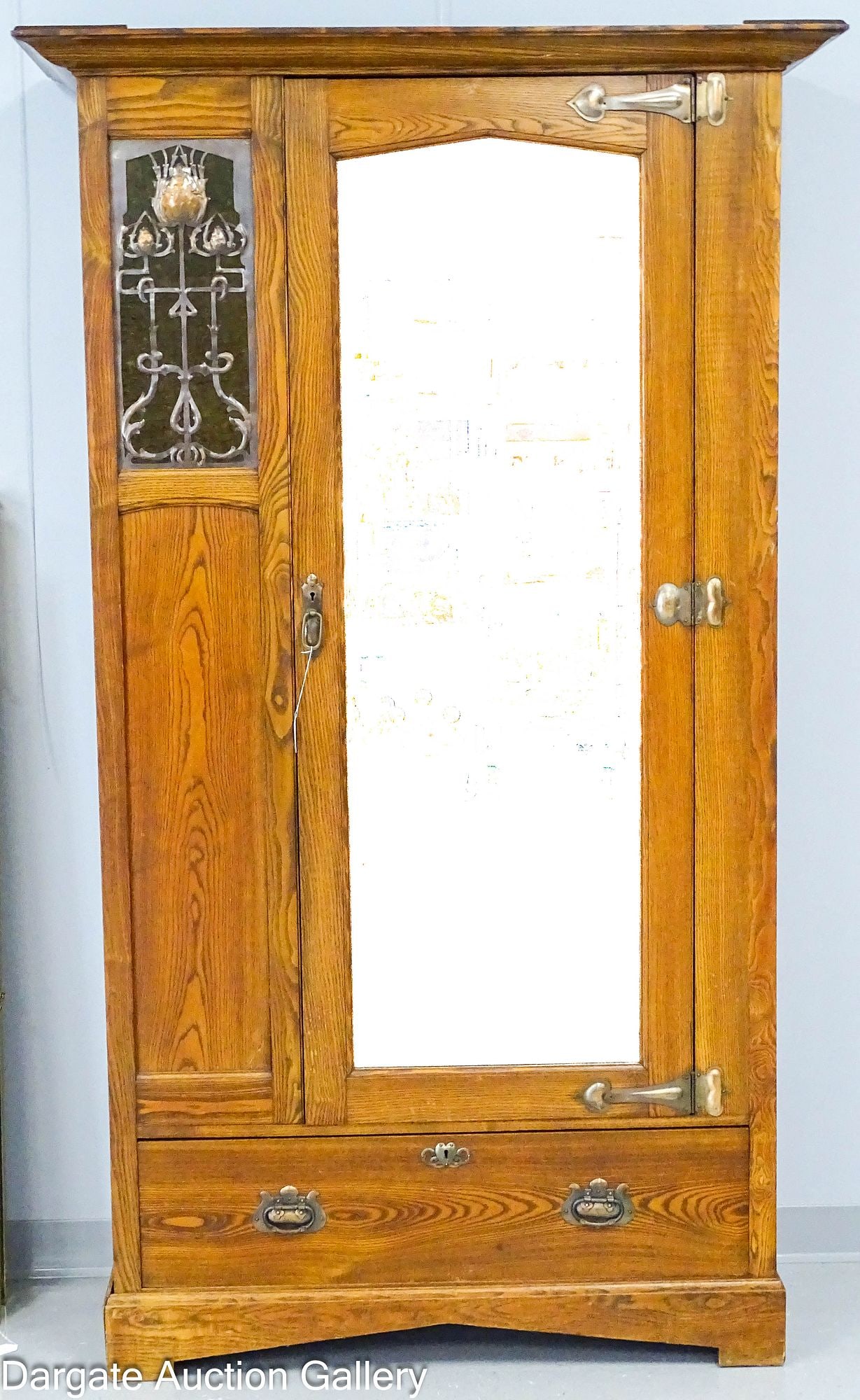 OAK ARTS & CRAFTS WARDROBE CABINET (1 of 7)