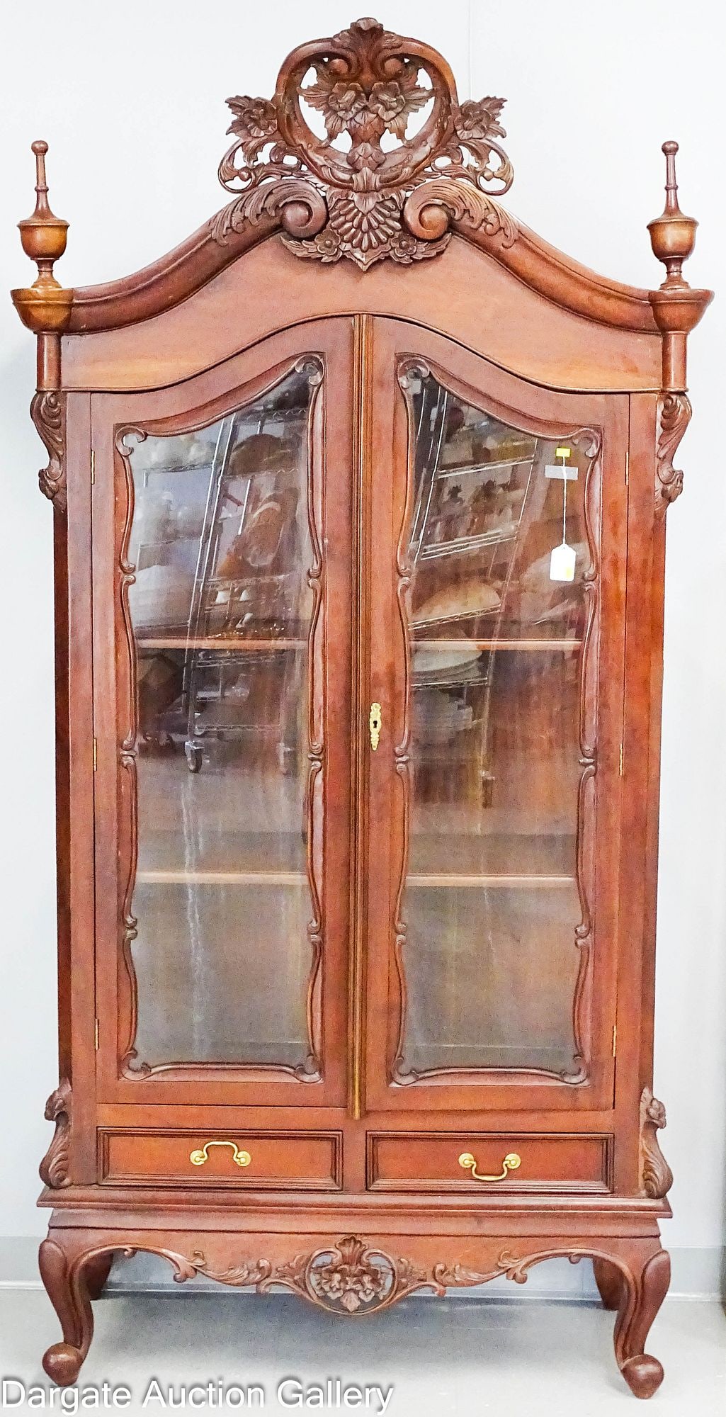 LOUIS XV ROCOCO SILVER DISPLAY CABINET (1 of 6)