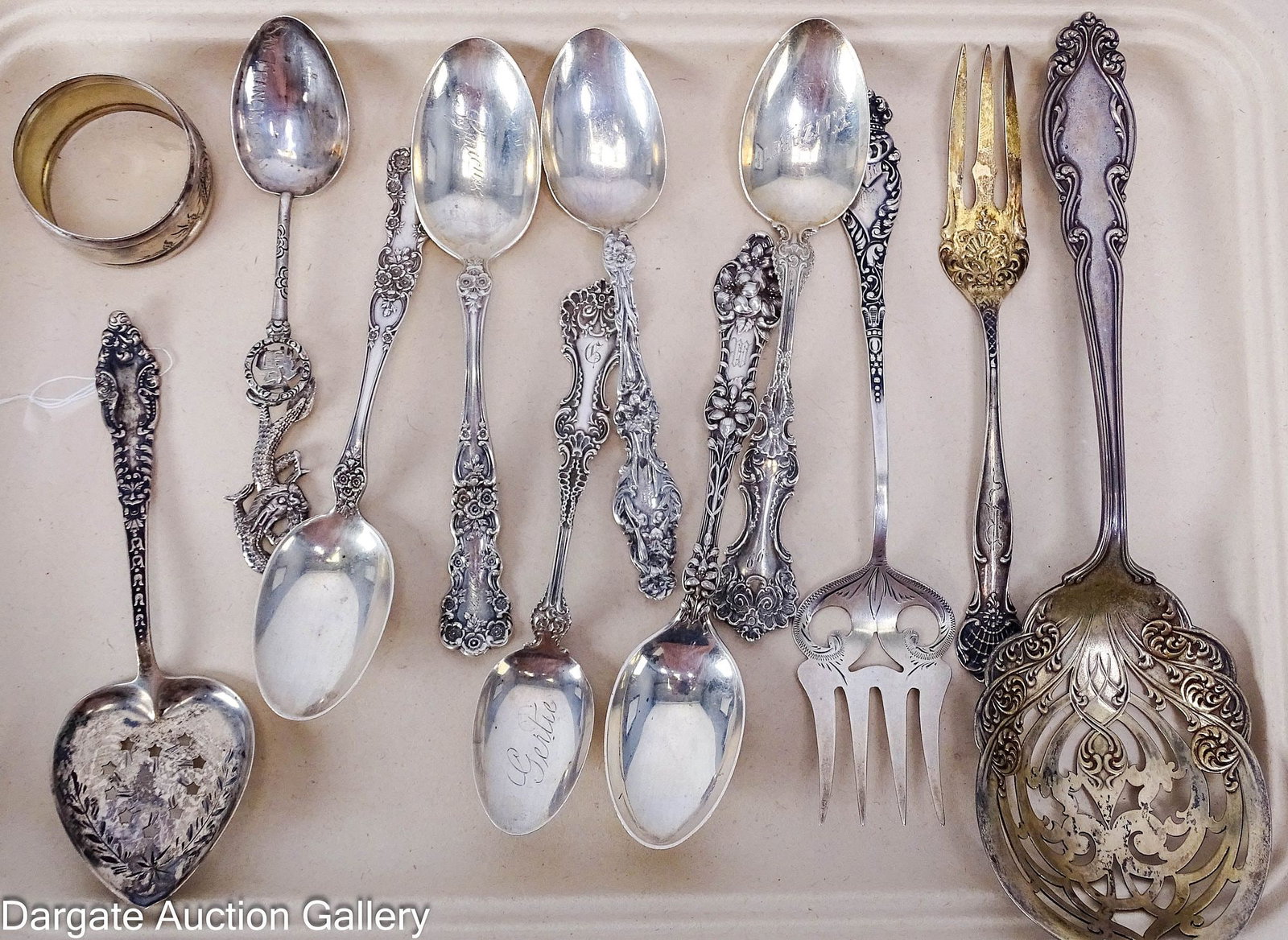 12pcs ORNATE STERLING FLATWARE INC SOUVENIR (1 of 5)