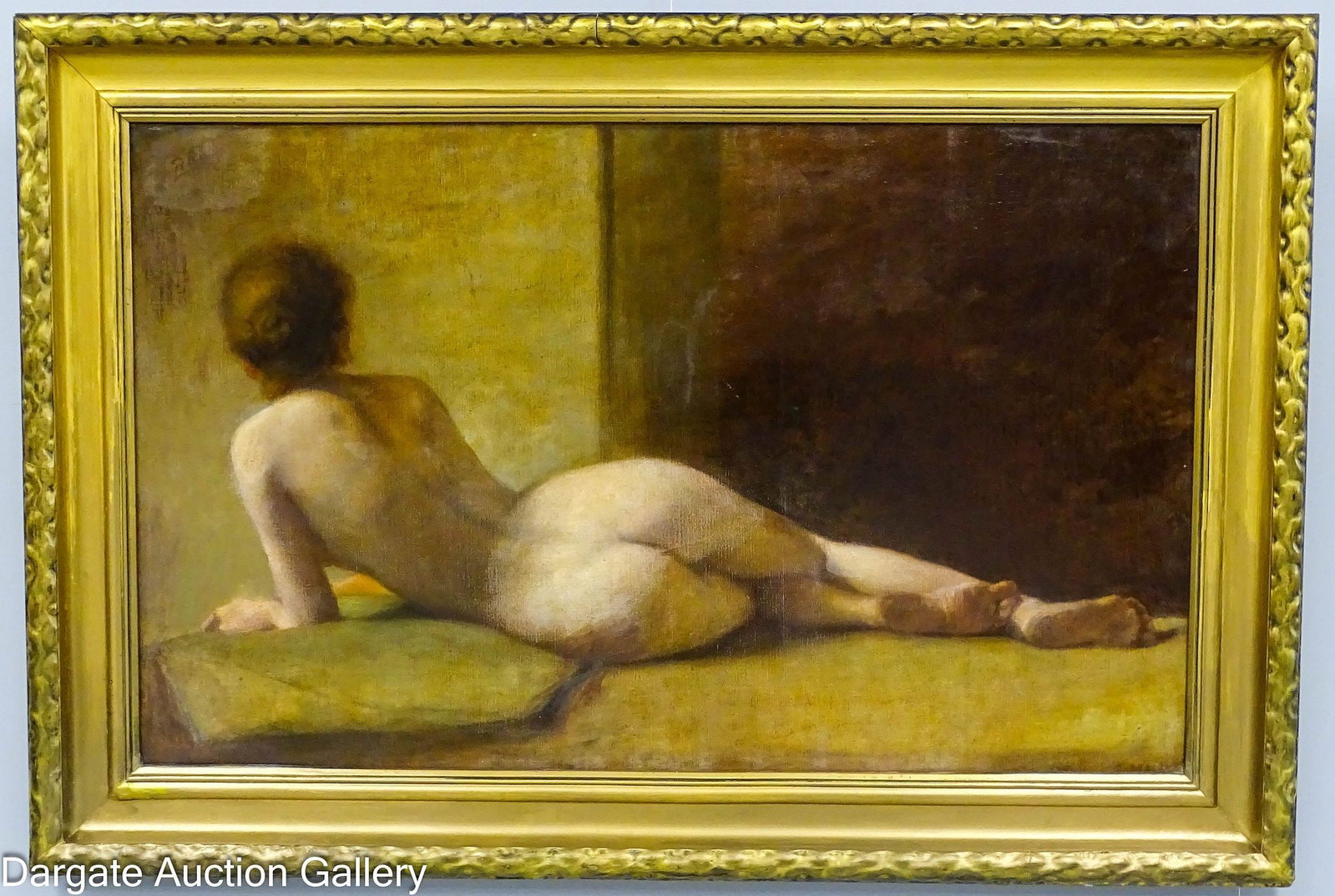 KLIMT SCHOOL OIL ON CANVAS RECLINING WOMAN (1 of 9)