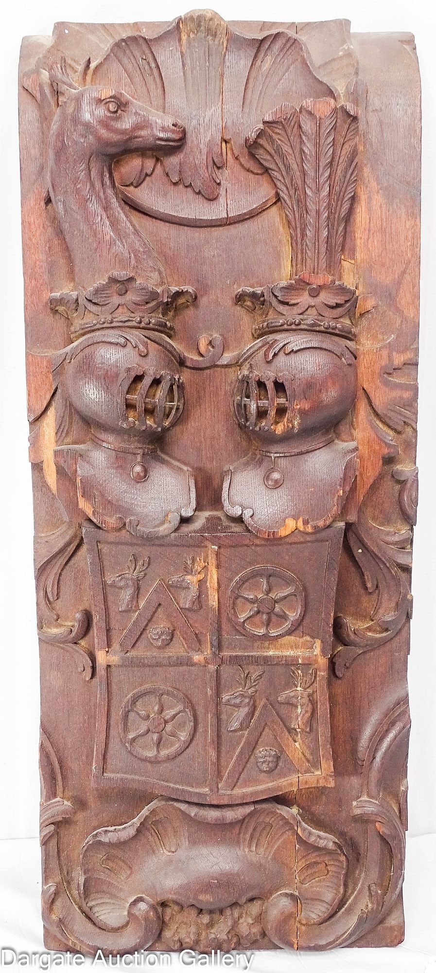 HEAVILY CARVED ENGLISH OAK WALL PANEL (1 of 6)