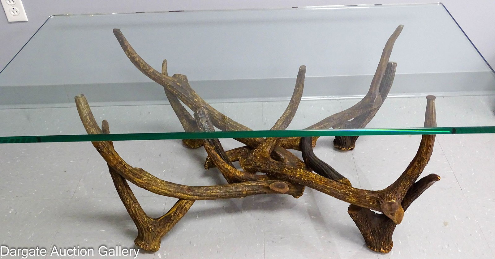 GLASS TOP ANTLER TABLE (1 of 7)