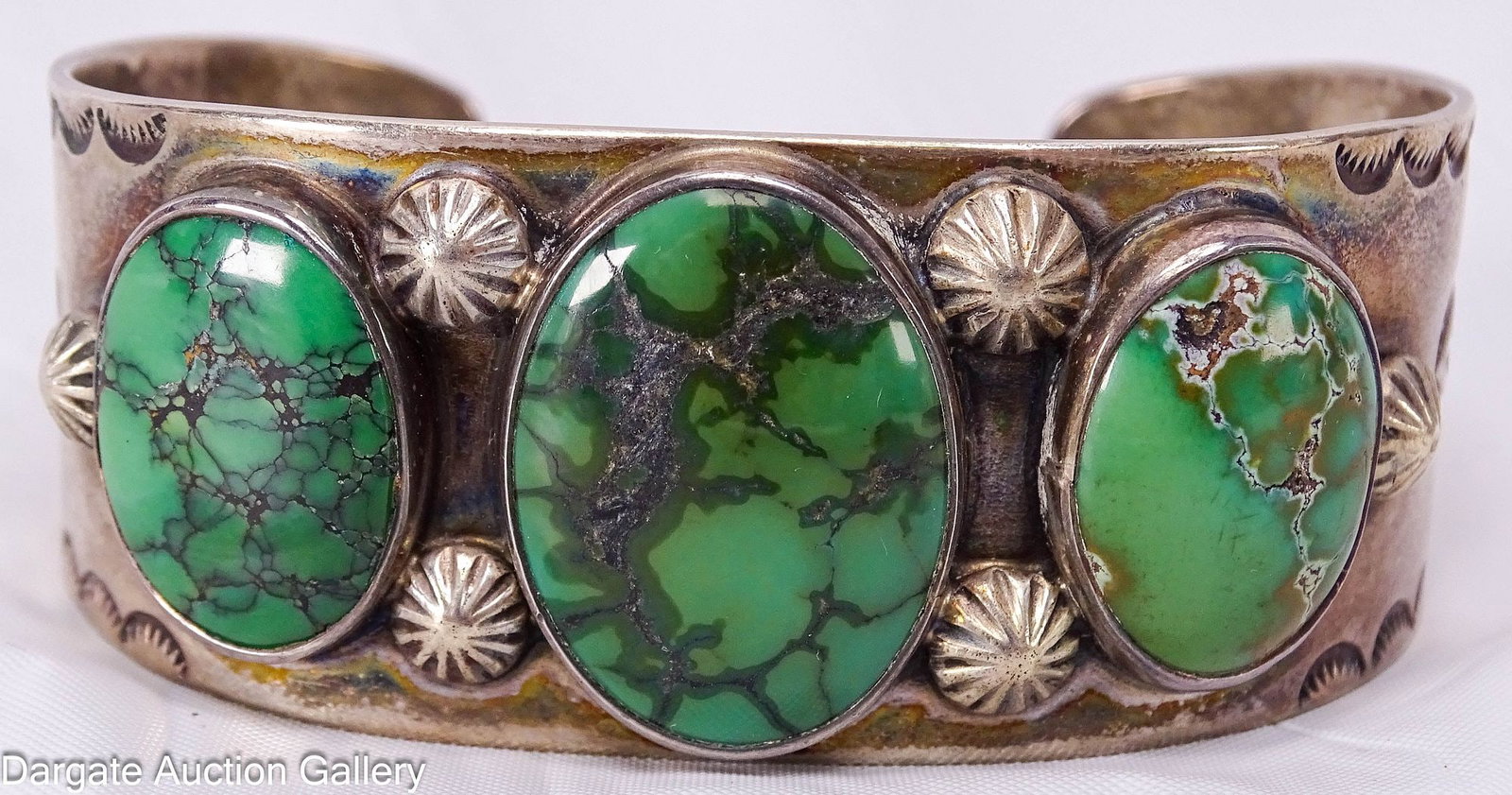 TOM DeWITT STERLING TURQUOISE CUFF BRACELET (1 of 6)