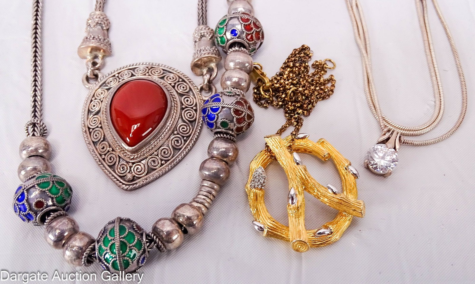 (4) ASSORTED STERLING NECKLACES WITH PENDANTS (1 of 5)