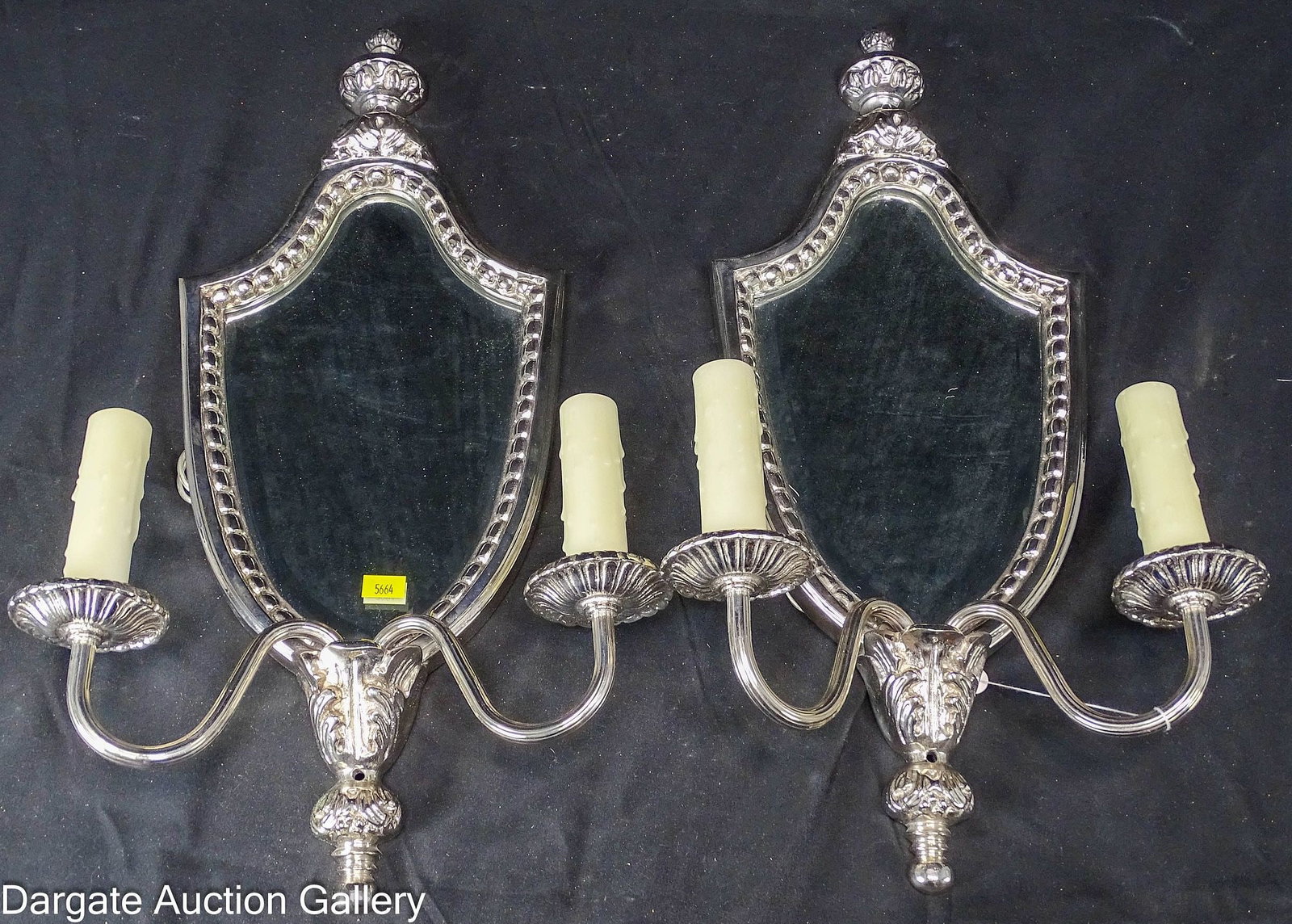 PAIR 20th CENTURY LIGHTING INC #1107 MIRRORED WALL SCONCES (1 of 4)