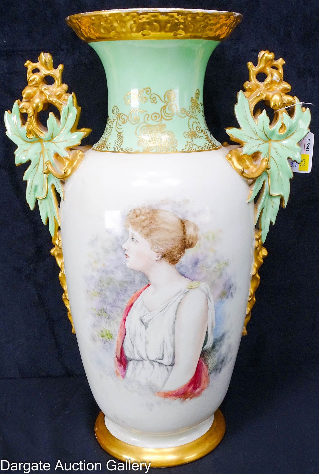 MONUMENTAL WG LIMOGES HAND PAINTED PORTRAIT VASE (1 of 10)