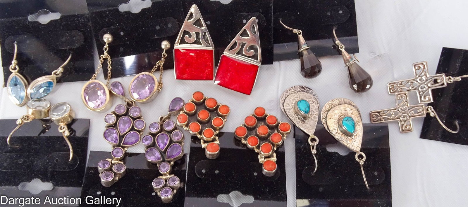(9) PAIRS STERLING SILVER PIERCED EARRINGS (1 of 5)