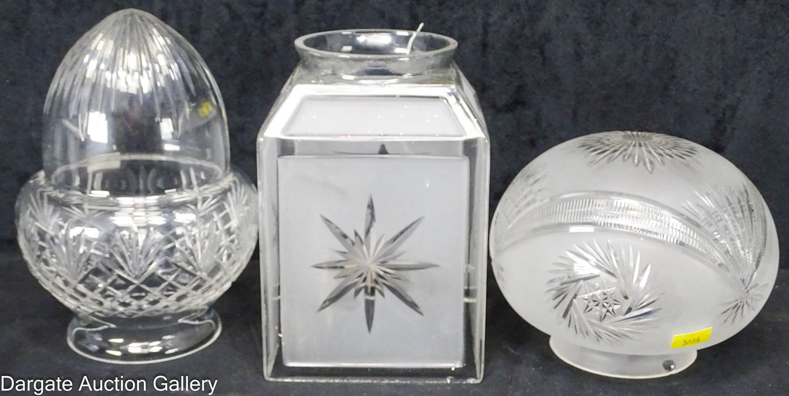 (3) ASSORTED CUT GLASS LIGHT SHADES (1 of 8)