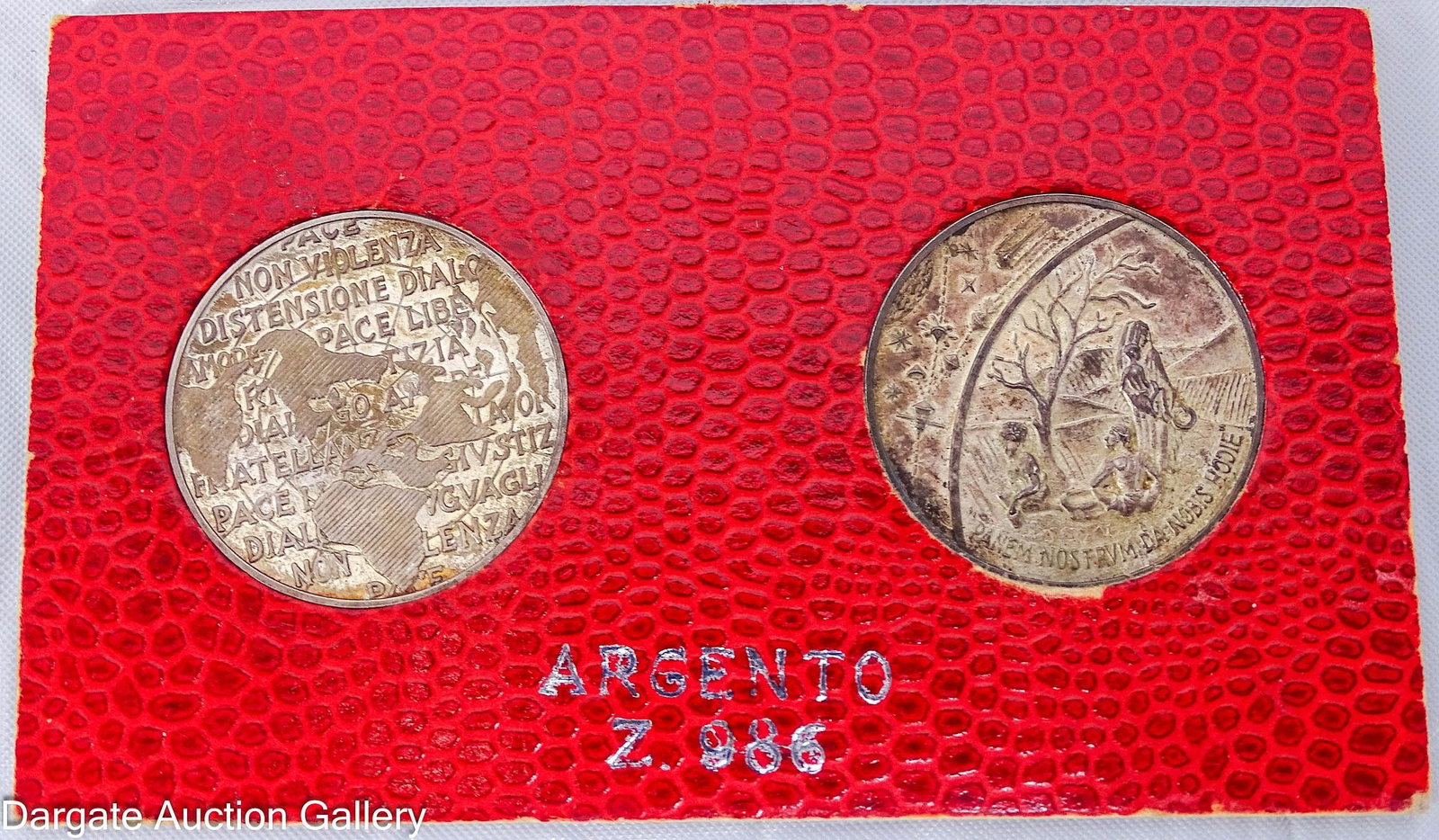 2pc 1975 VATICAN HOLY YEAR MEDAL SET 986 SILVER (1 of 2)