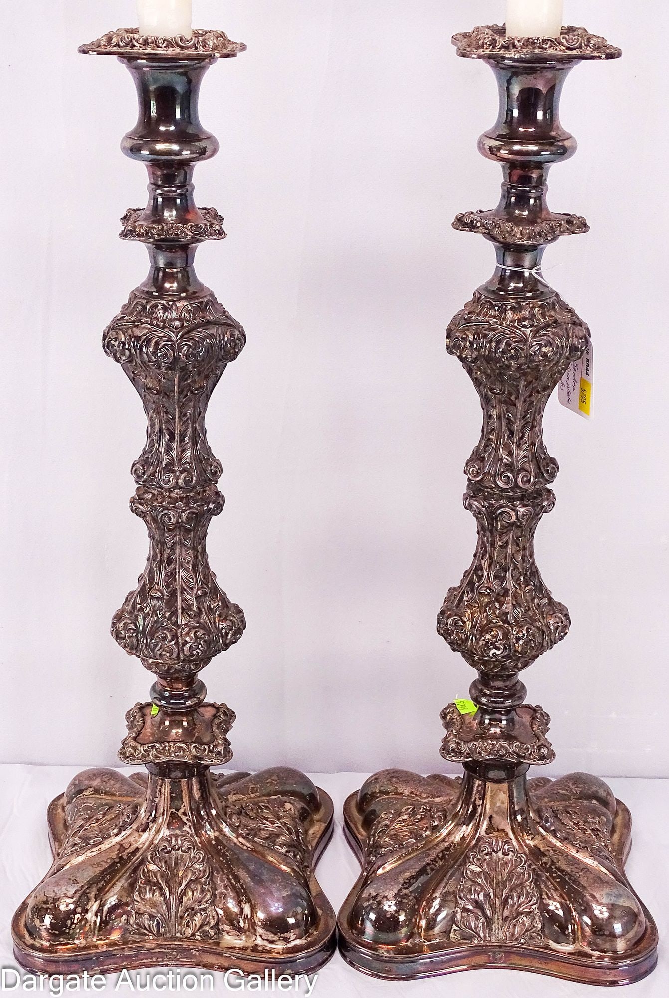 MONUMENTAL BARKER ELLIS SILVERPLATE CANDLESTICKS (1 of 11)
