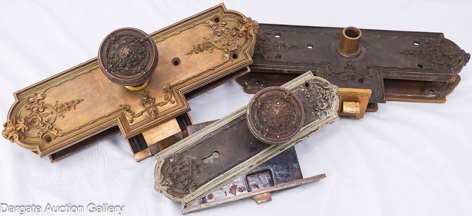 (3) MATCHING VICTORIAN LOCK SETS BY P.F. CORBIN (1 of 8)