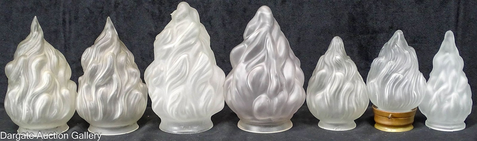 (7) ASSORTED GLASS FLAME SHADES (1 of 9)