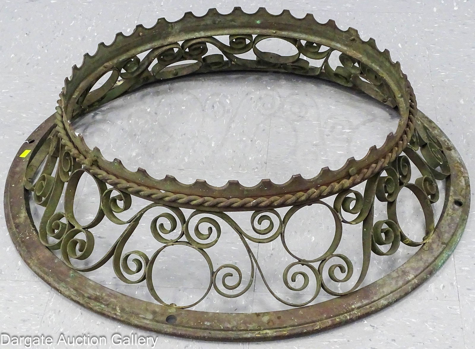 BRONZE ART NOUVEAU CEILING LIGHT HOLDER (1 of 4)