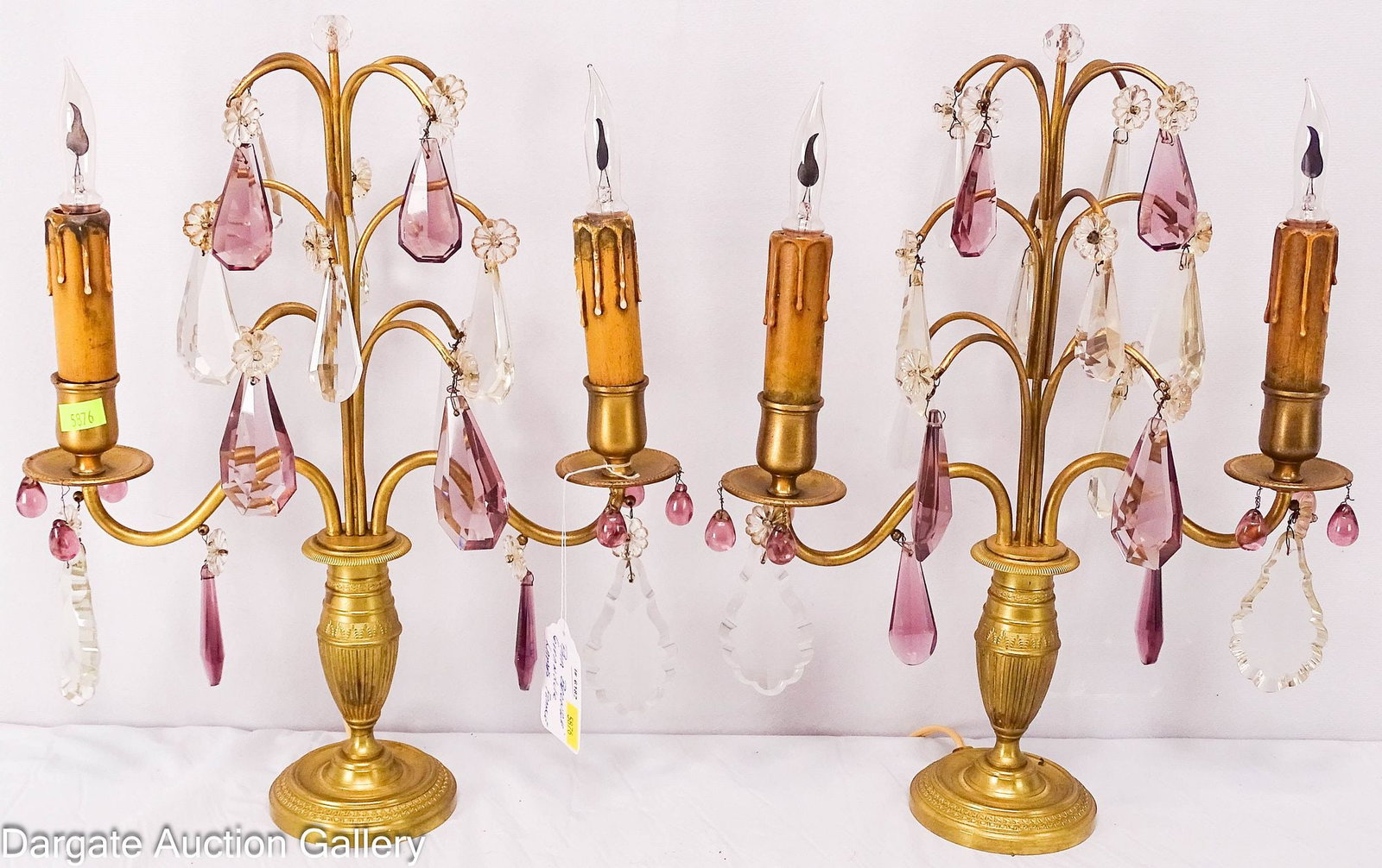 PAIR OF BRONZE GIRANDOLE LAMPS CIRCA 1920S FRANCE (1 of 5)